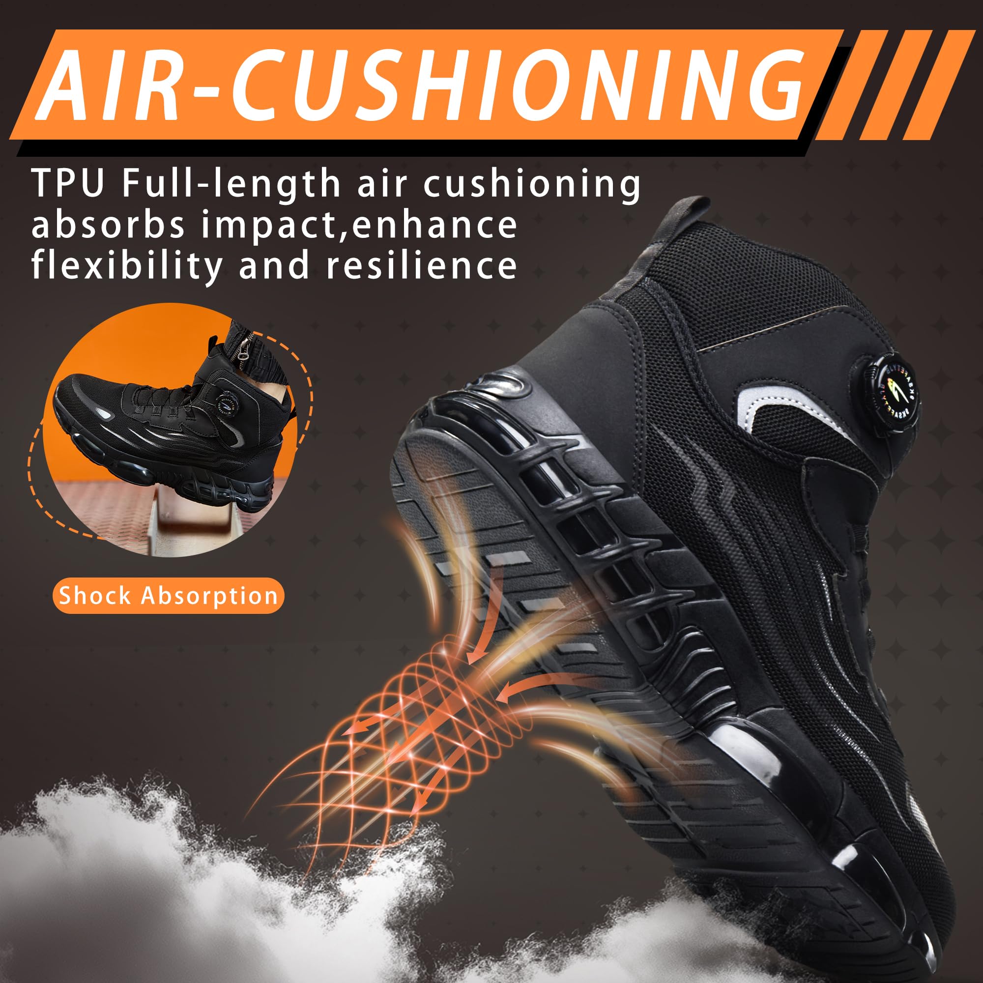 Chaussures de Sécurité Hommes Femme Légère Montante Chaussures de Travail avec Embout en Acier Respirante Bottines de Sécurité Confortable