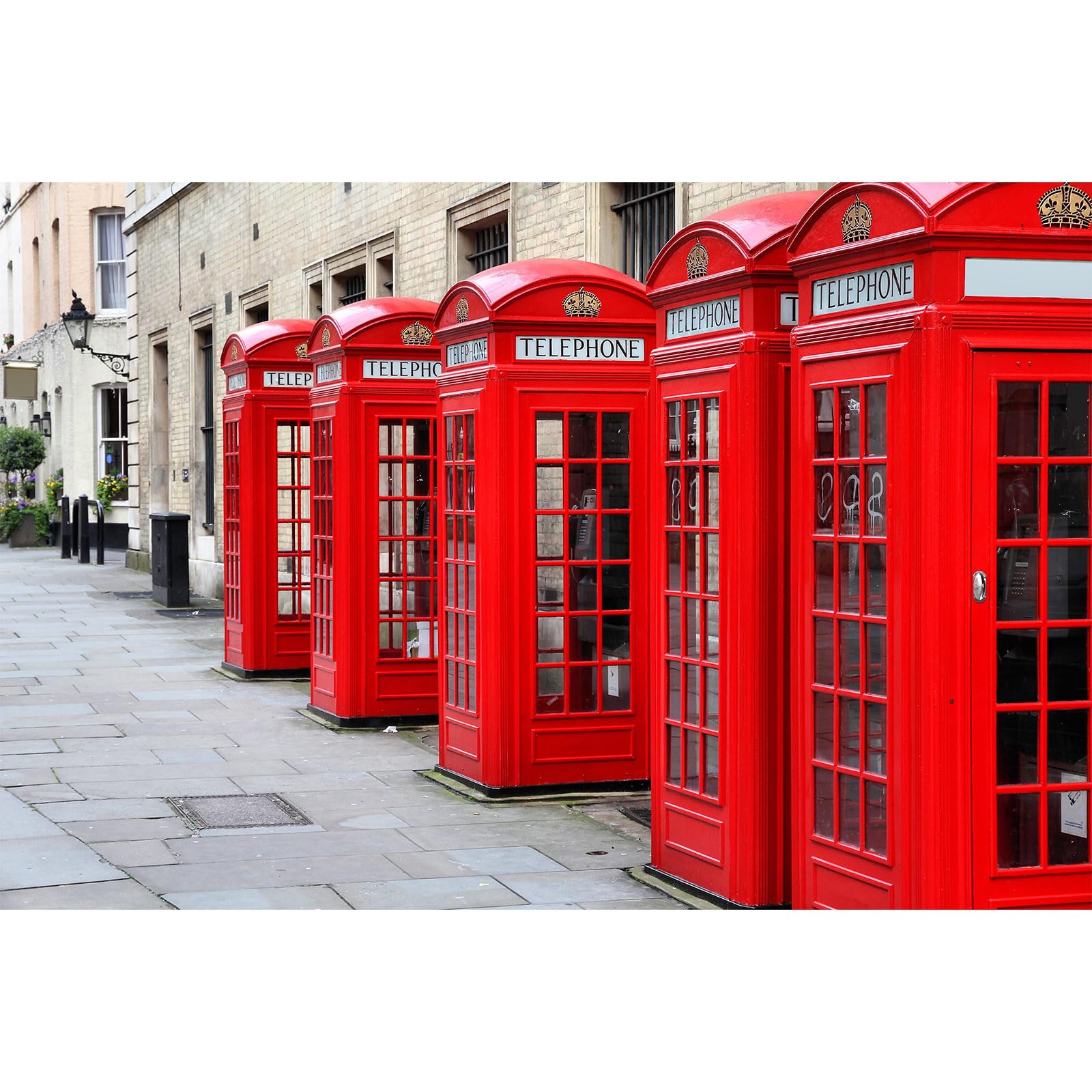 London Red Telephone Booth Backdrop London Street Phone Booth Photography Background Europe Travel London Street Backdrop Birthday Party Decorations