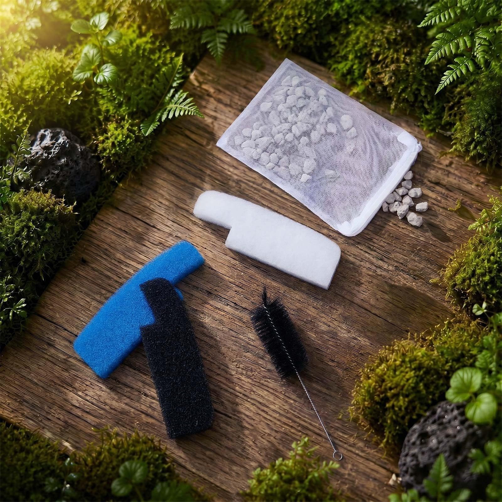 Threlaco Kit di 31 filtri compatibili con filtri elettrici Seachem Tidal da 35 galloni, spugna di ricambio per acquario a tre fasi, tampone a carbone attivo, supporti biologici con sacchetti a rete e