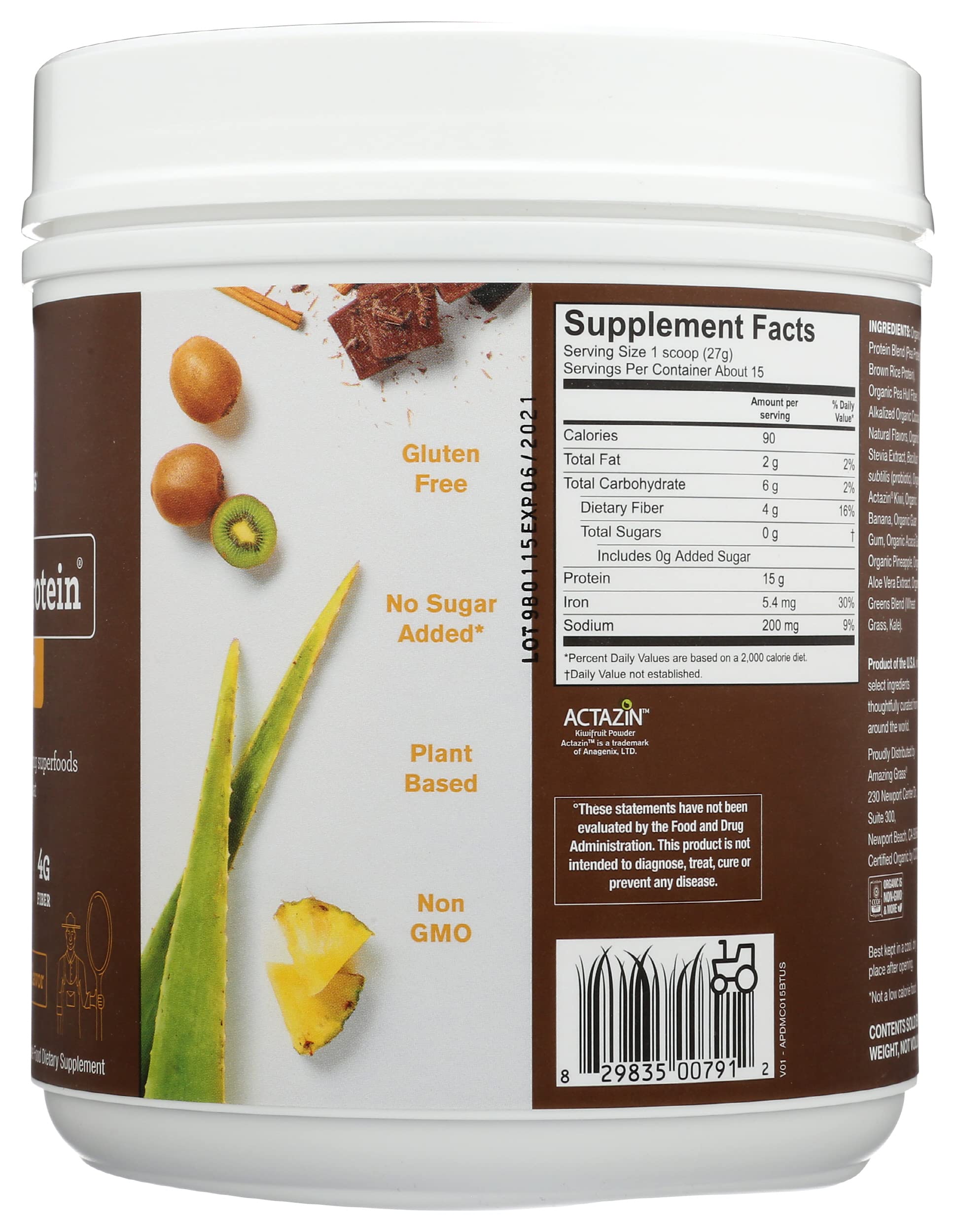 Amazing Grass DIGEST Vegan Protein Powder, Mayan Chocolate, 15