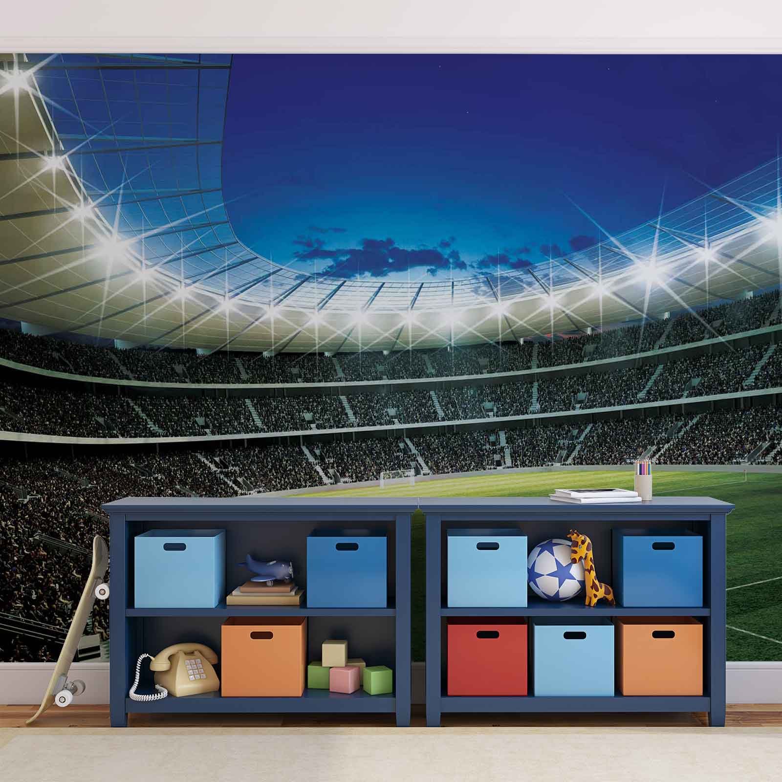 WallArena Vlies Fototapete, Fußball, 312x219cm | Fototapeten - Tapeten - für Wohnzimmer Schlafzimmer - Vliestapete Wandtapete Tapete 3D Effekt- inkl. Kleister