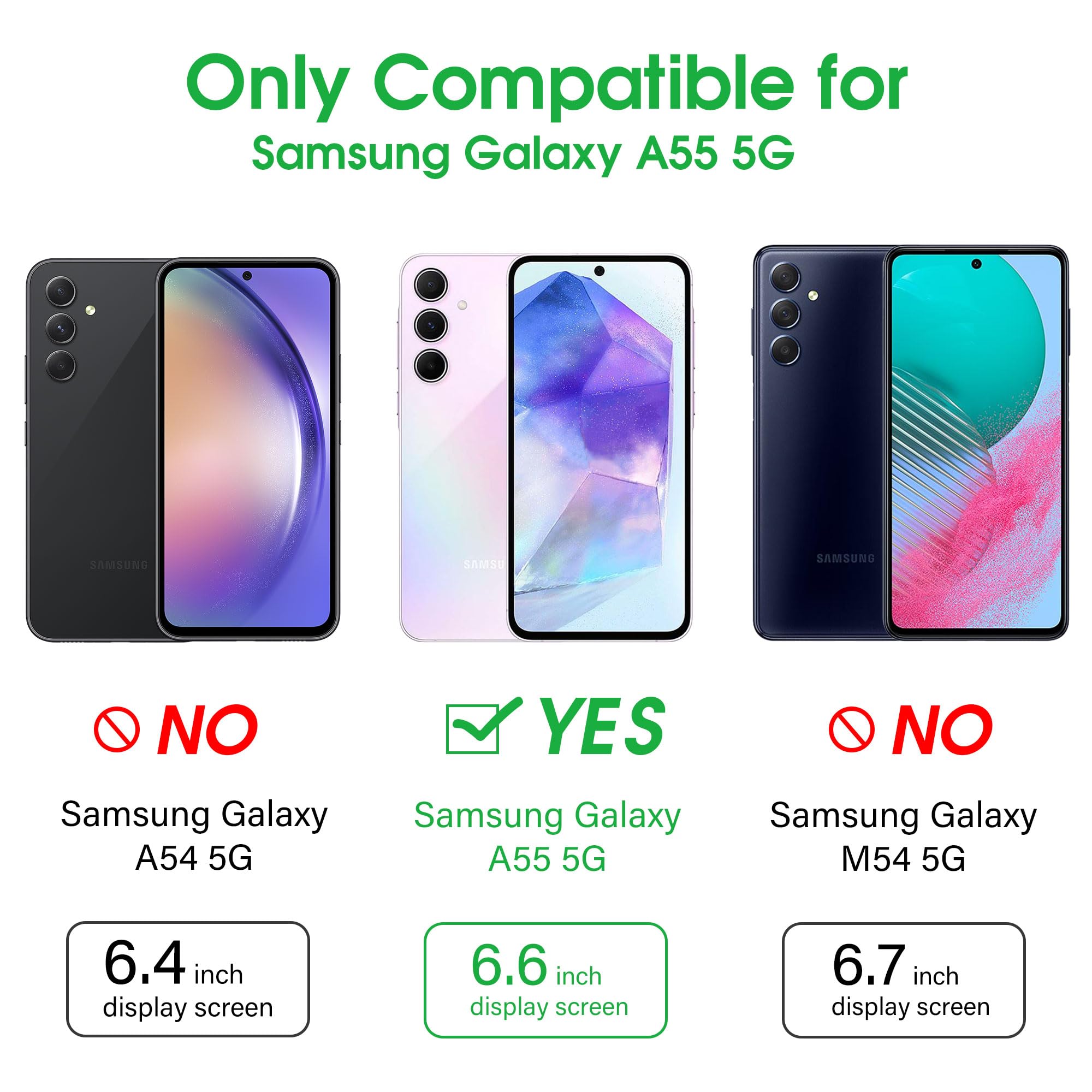 Arae Case for Samsung Galaxy A55 Wallet Case Flip Cover with Card Holder,Faux Leather Galaxy A55 Case Wallet for Women and Men with Kickstand Wristlet Strap RFID Blocking, Litchi Black