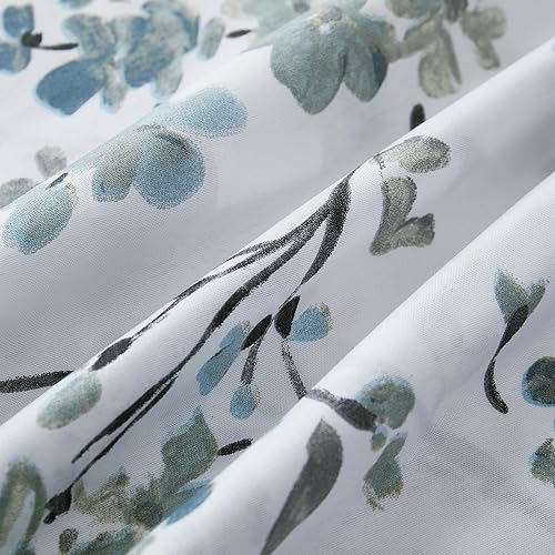 Miniatura 4 de Vaulia Juego de funda de edredón floral de microfibra suave, juego de ropa de cama moderno, diseño reversible de ramas color blanco y gris, 3 piezas