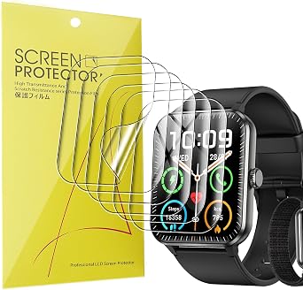 Lamshaw Compatible for Blackview R50 Pro Smart Watch Screen Protector, [6 Pack] Full Coverage TPU Clear Film Compatible for Blackview R50 Pro 1.85 Inches 2025 Fitness Tracker 6 Pack