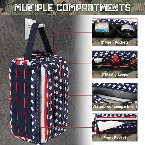 Miniatura 10 de QT&QY Neceser táctico para hombre, bolsa de higiene EDC herramienta militar Molle bolsas pequeñas Dopp Kit de afeitado para hombre Bolsas de ducha