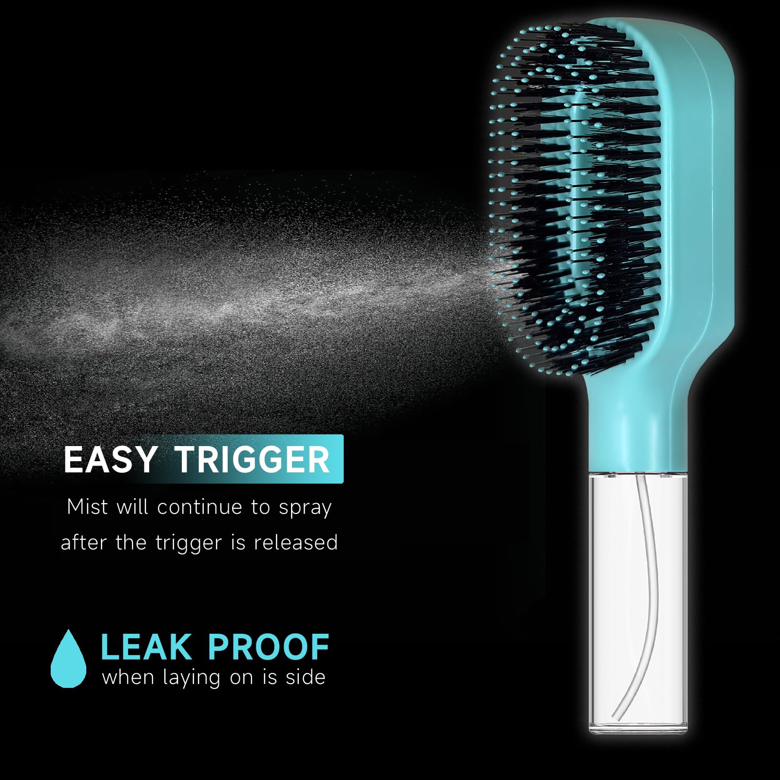 2-in-1-Entwirrer-Haarbürste, mit integriertem Sprühnebel, Nass- und Trocken-Entwirrungsbürste für lockiges, gewelltes und glattes Haar, kein Verheddern, Anti-Frizz-Haarpflegebürste, Wasserspeicher, 50