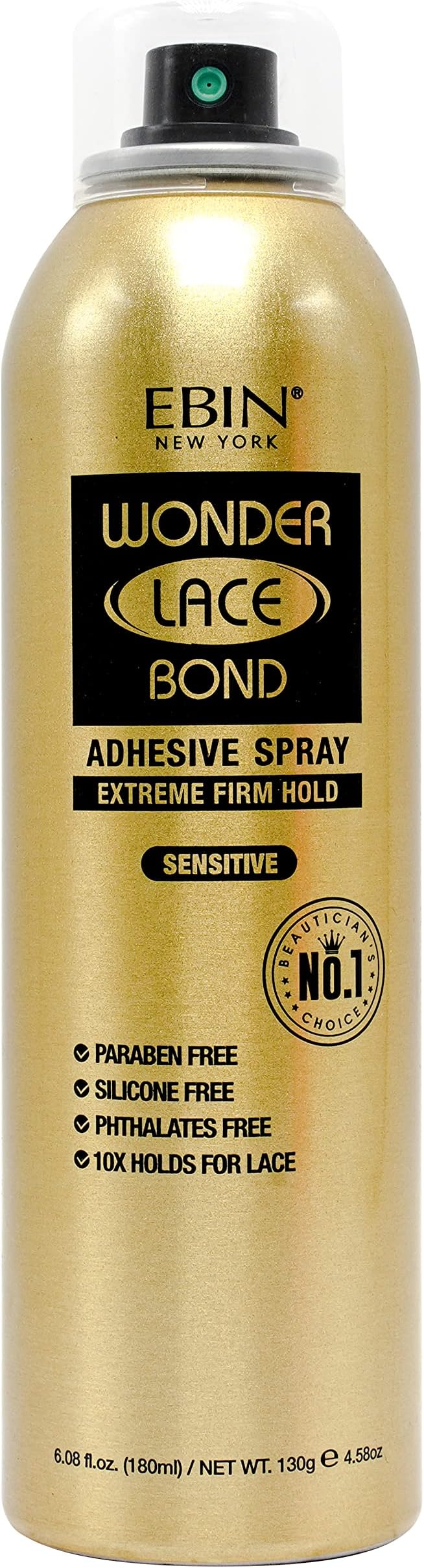 Wonder Lace Bond Adhesive Spray Sensitive - Extreme Firm Hold 6.08 fl. oz./ 180mL |Sensitive Use, Fast Drying,No Residue, No Build-up, Powerful Hold, All-Day Hold, Easy Daily Wig Install