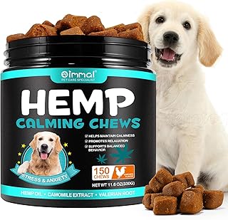 HRAMEX Calming Chews for Dogs(Chicken 150PCS),Helps Dog Anxiety & Stress Relief, Separation and Barking,Dog Calming Treats,Melatonin for Dogs, Sleep Calming Aid, for All Breeds & Sizes(330g)