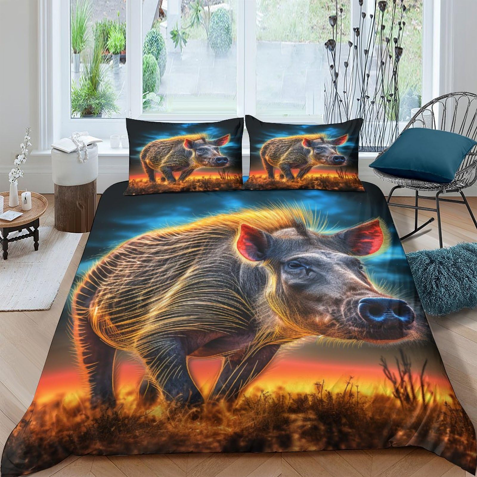 Parure de lit Warthog 200x200 cm en microfibre ultra douce de luxe