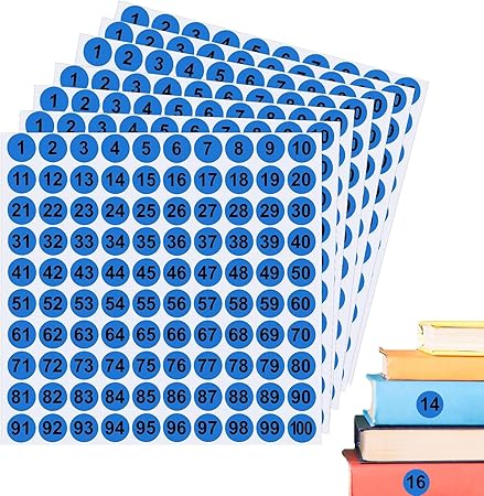 Continuous Number Stickers - 1-100 Round Colored Labels | Number ...