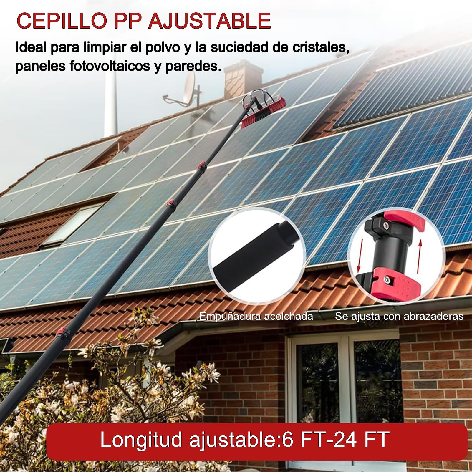 So Zestaw do czyszczenia paneli Ts Słup do czyszczenia s Stop aluminium So Panel Cleaner Głowica szczotki 35 55 cm Wydajne narzędzie do konserwacji