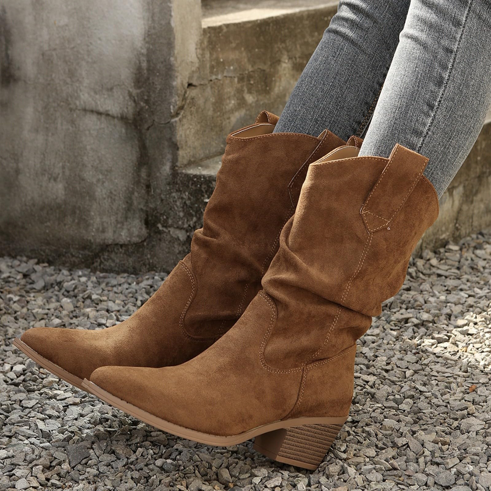 Bottines courtes élégantes à talon pour femme