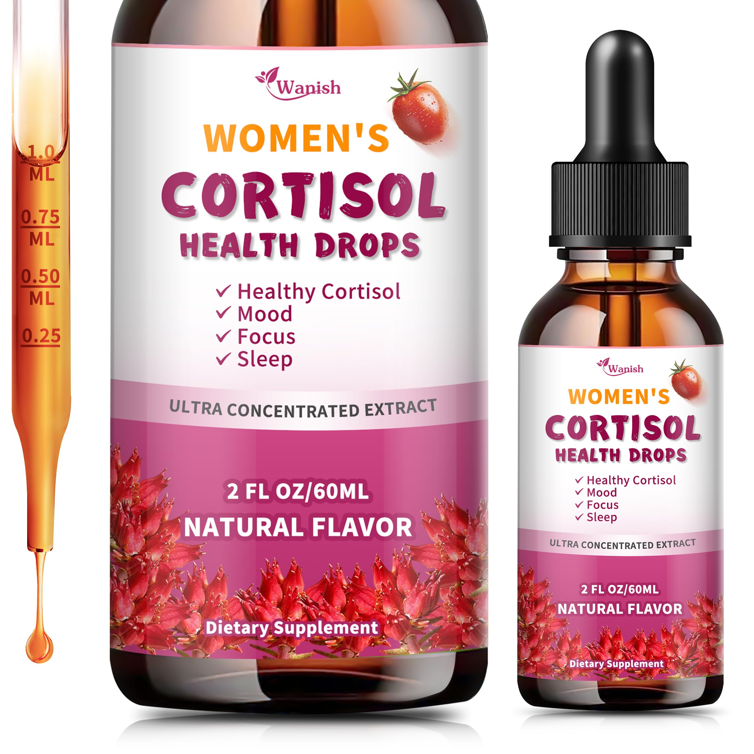 Cortisol Supplements for Women Liquid Drops Natural Herbal Extract Complex for Women Cortisol Reducer - Promote Relaxation and
