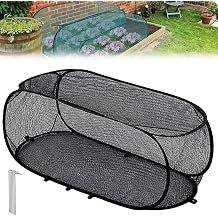 Pop up Mesh Plant Covers Outdoor Plant Protector with Ground Nails Garden Row Raised Bed Cover Crop Cage Net for Seedlings Vegetable Fruit Herbs Garden Net Guard 35''14''16'', Black-1pc