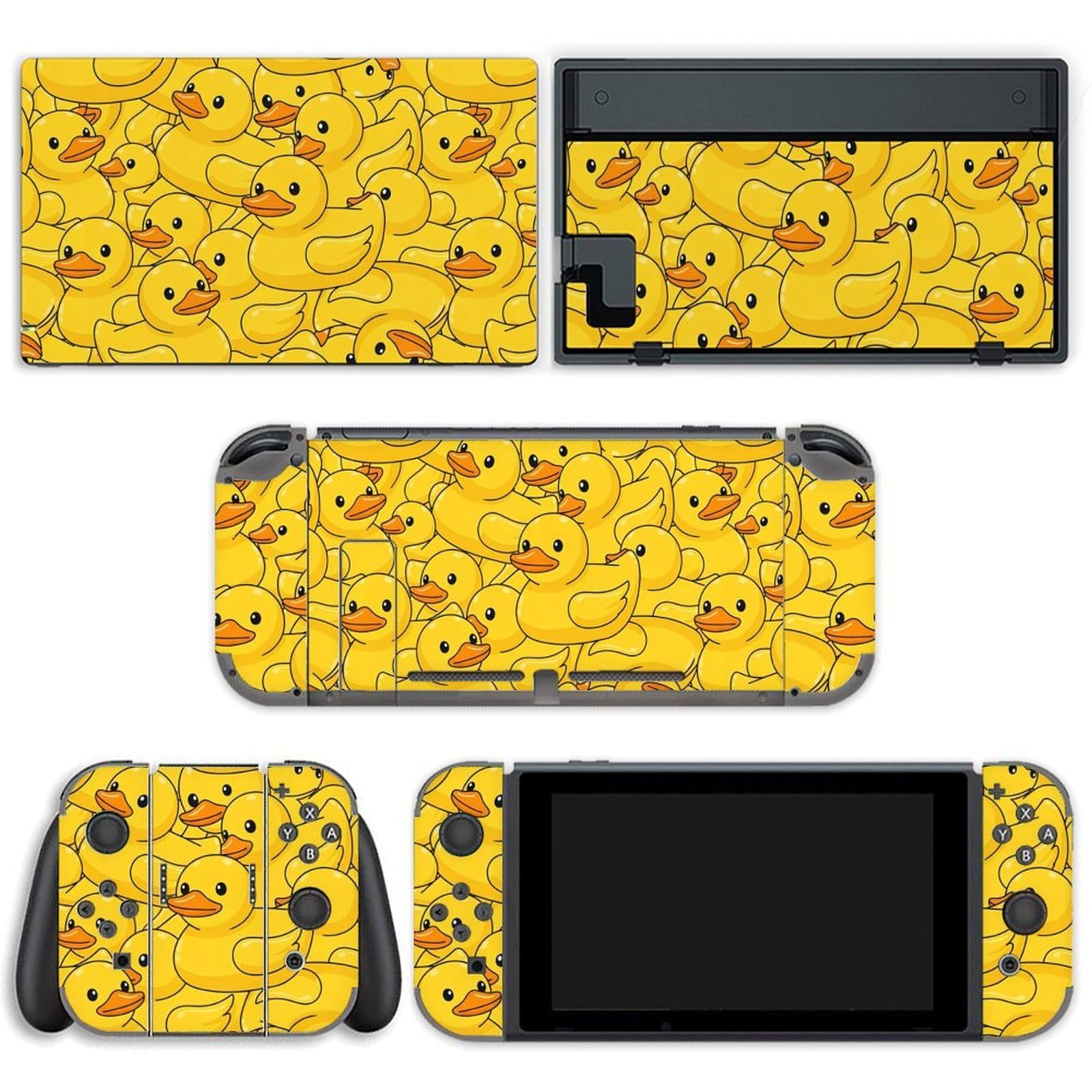 Duck Rubber Switch Skin - Juego completo de calcomanías de vinilo compatibles con Game Switch Standard
