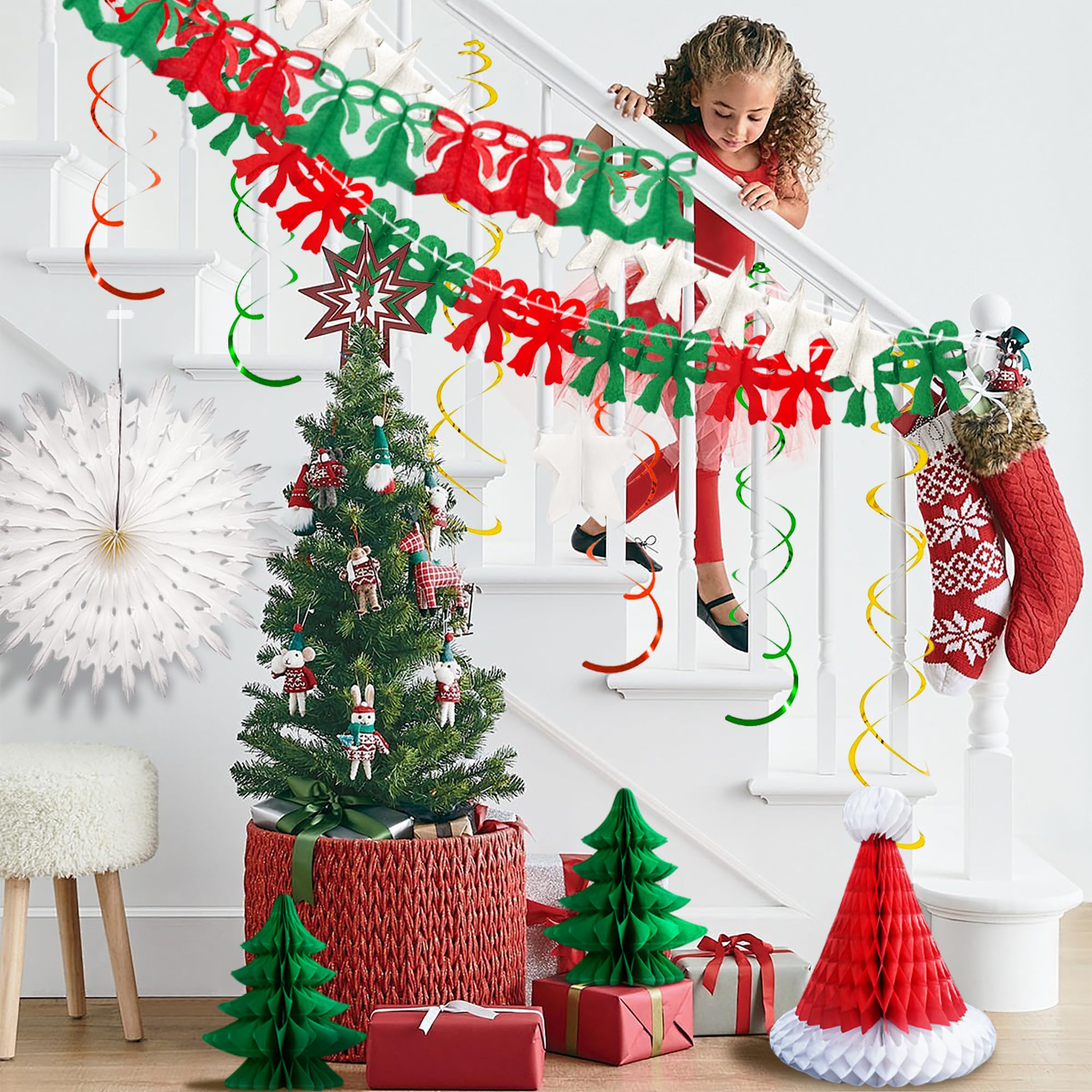 Image secondaire de Ensemble de Décorations de Noël Réutilisables - Banderole Joyeux Noël et Accessoires