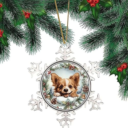 Miniatura 4 de CowkissSign Russian Toy Cute Funny Peeking Dog Puppy Christmas Tree Hanging Ornaments Russian Toy Xmas Keepsake Gifts Snowflake Decor Dog Pet