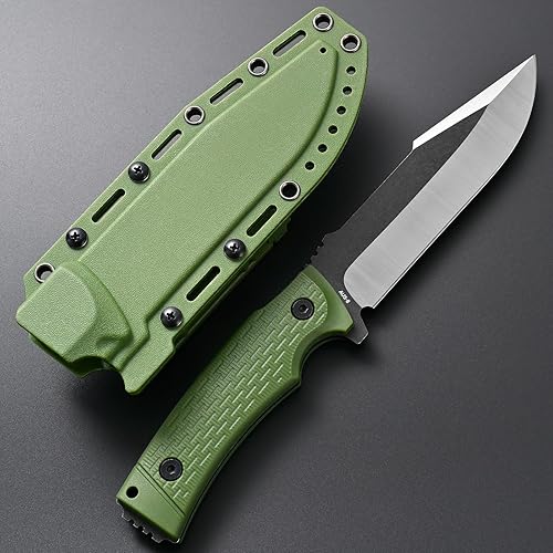 Miniatura 3 de GTK3 Cuchillo de hoja fija AUS-8 Hoja de acero Mango de fibra de vidrio de nailon Cuchillo de herramienta EDC de espiga completa para acampar al