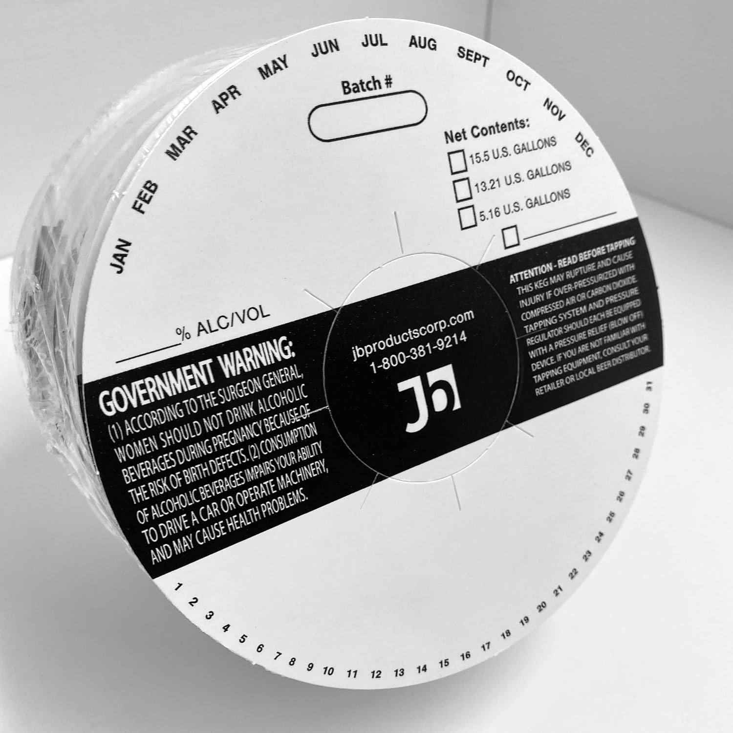 Keg Collars for Beer Kegs, Write-in Brewery Labels, 100 Pack, Fits Standard Kegs, Ideal for Bars, Breweries & Homebrewing, Made in USA