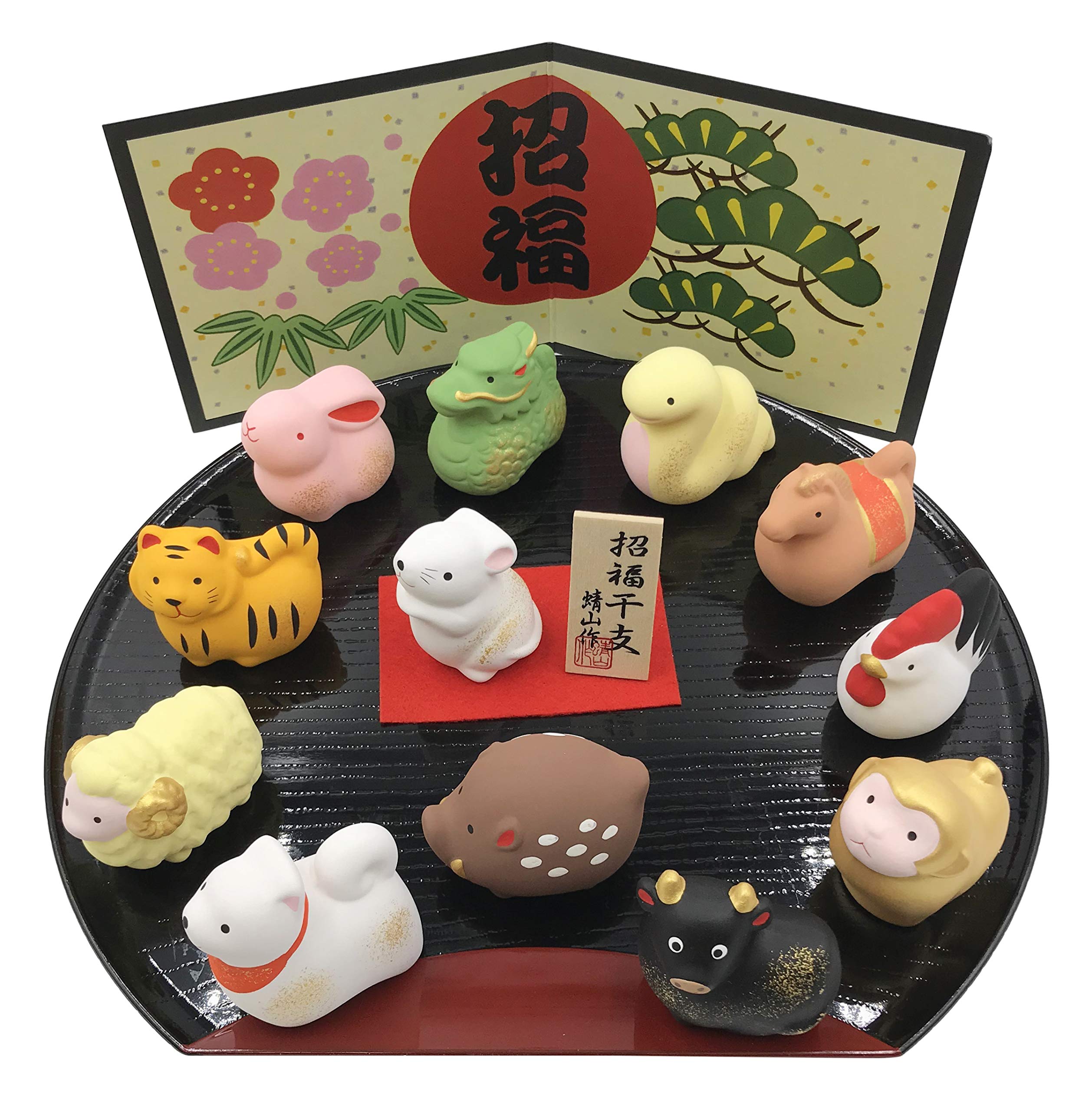 Buy One Set of 12 Ceramic Chinese Zodiac Animal Figurines. Each Animal