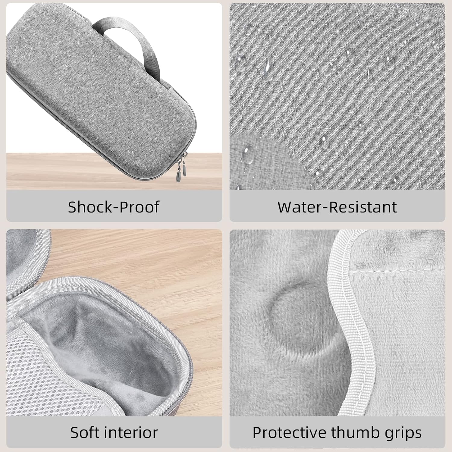 OZZYA Carrying Case for PS Portal Remote Player, Tailored Case for PS Portal with Accessory Storage Mesh, Protects Thumb Grips from Squeezing, Hard Shell Travel Carrying, Grey - Image 2