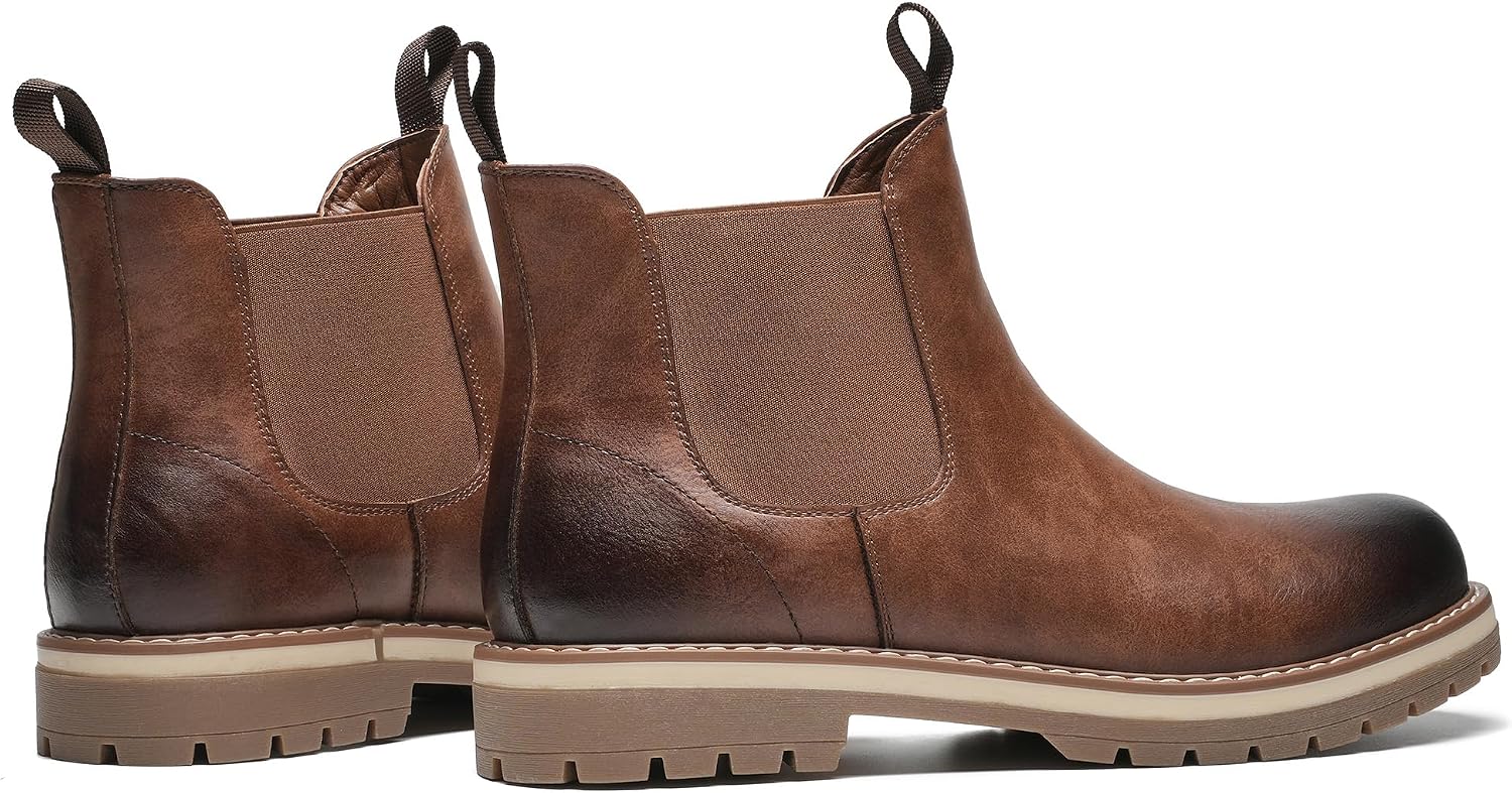 Mens Chelsea Boots, Comfortable Slip On Ankle Boots with Cushioned Insole and Arch Support, Versatile Casual Boots for Commuting, Weekend Outings and Daily Wear