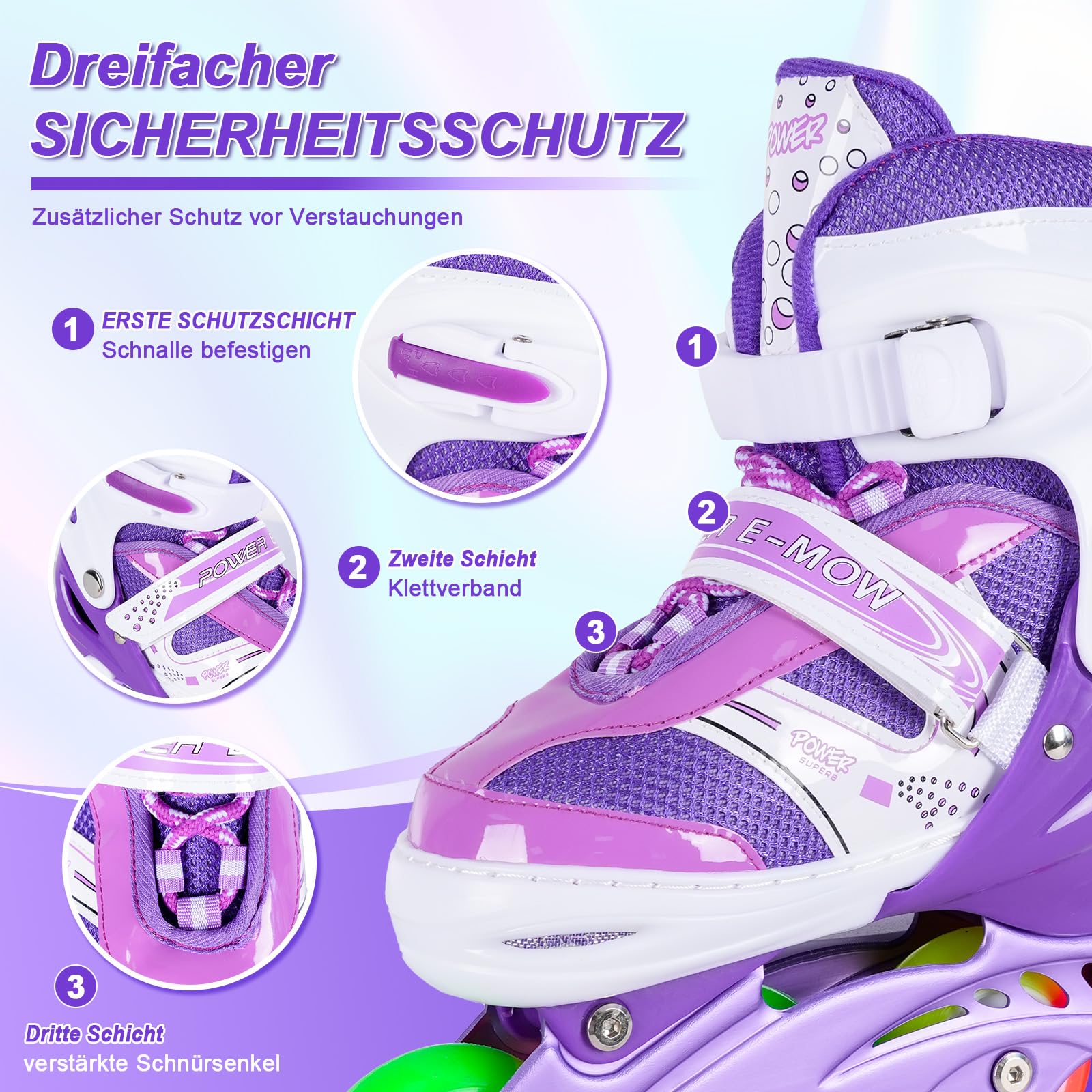 JIFAR Inliner Kinder,Verstellbare Beleuchteten inliner Damen Herren 30-33 34-37,Inline Skates Mädchen Jungen Rollschuhe Kinder Größenverstellbar