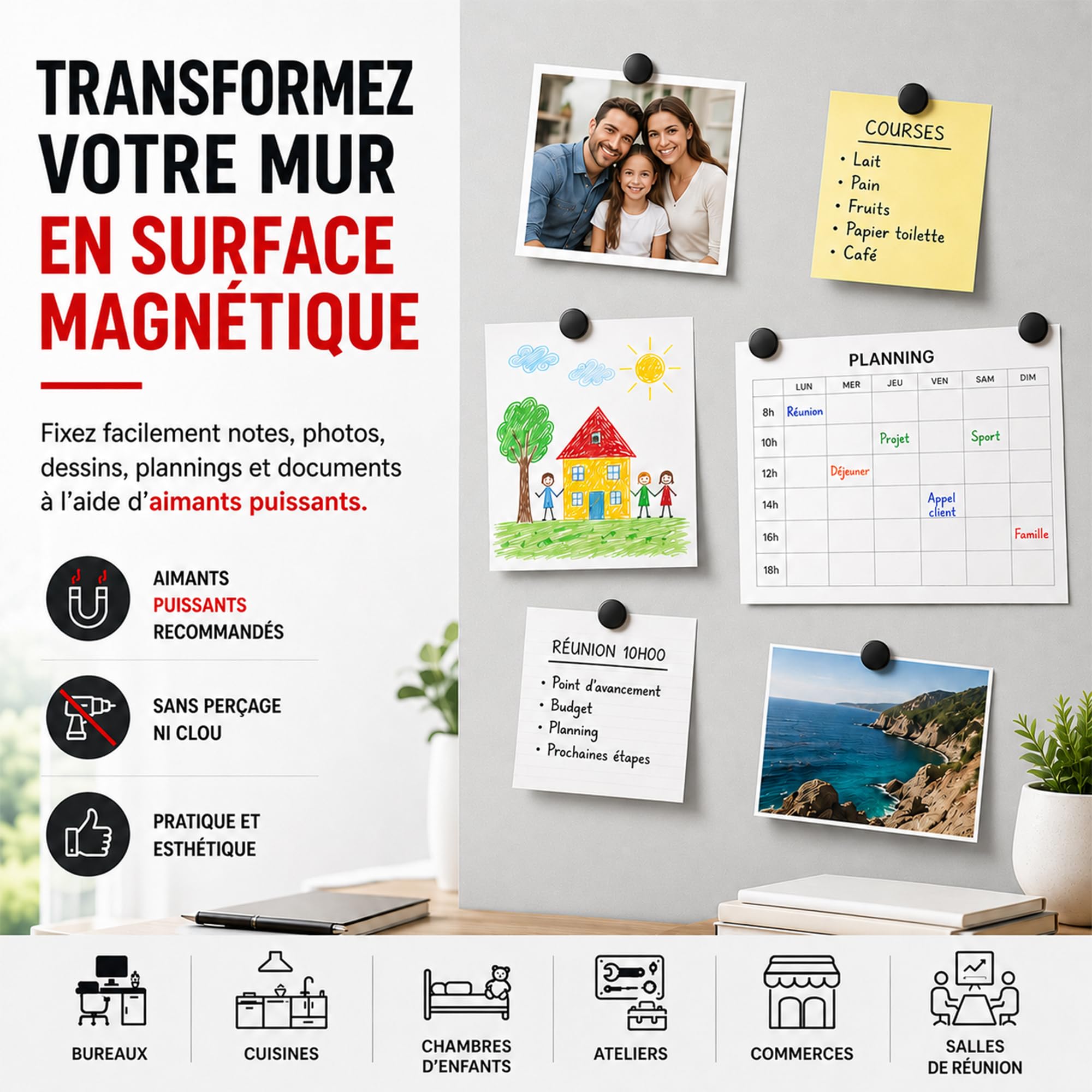 PEINTURE MAGNÉTIQUE GRIS CLAIRE 750 ml