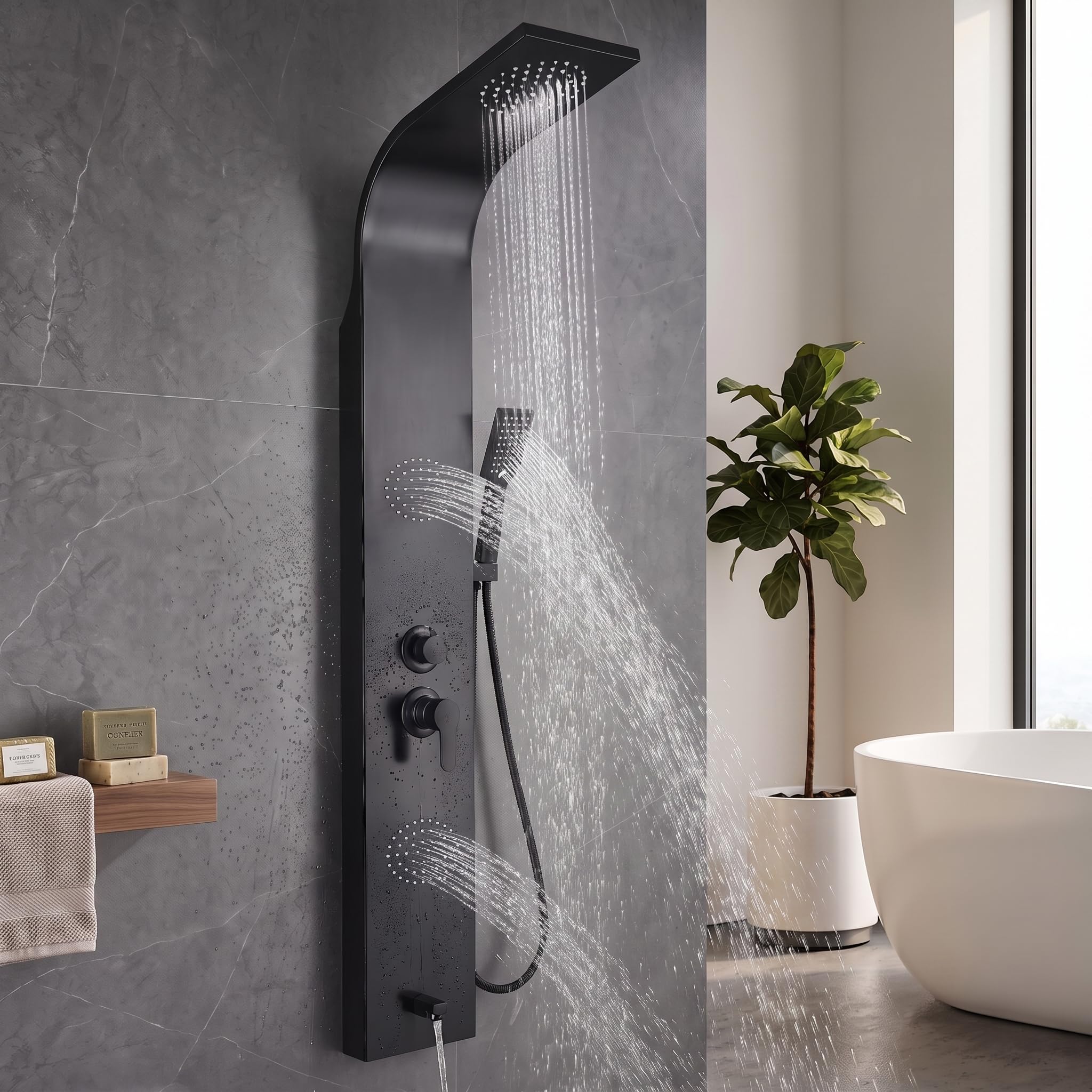 InArt 8-in-1 Shower System - LED Rainfall Shower -12 InArt 8-in-1 Shower System - LED Rainfall Shower -12