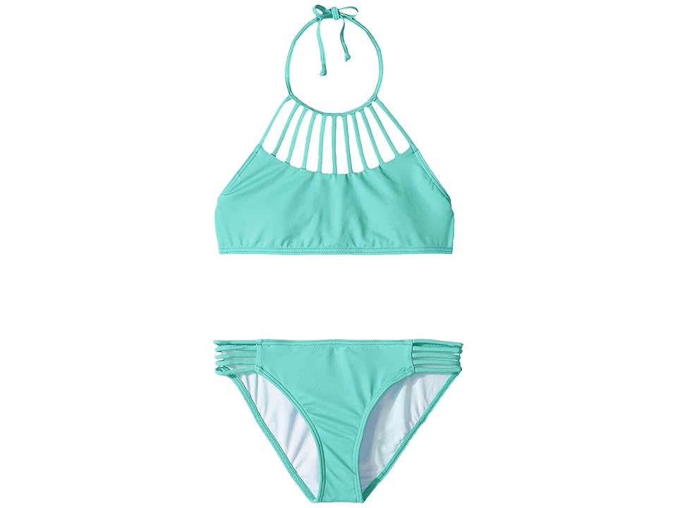 

Billabong Kids Sol Searcher High Neck Set (Little Kids/Big Kids) (Tiki Turquoise) Girl's Swimwear Sets