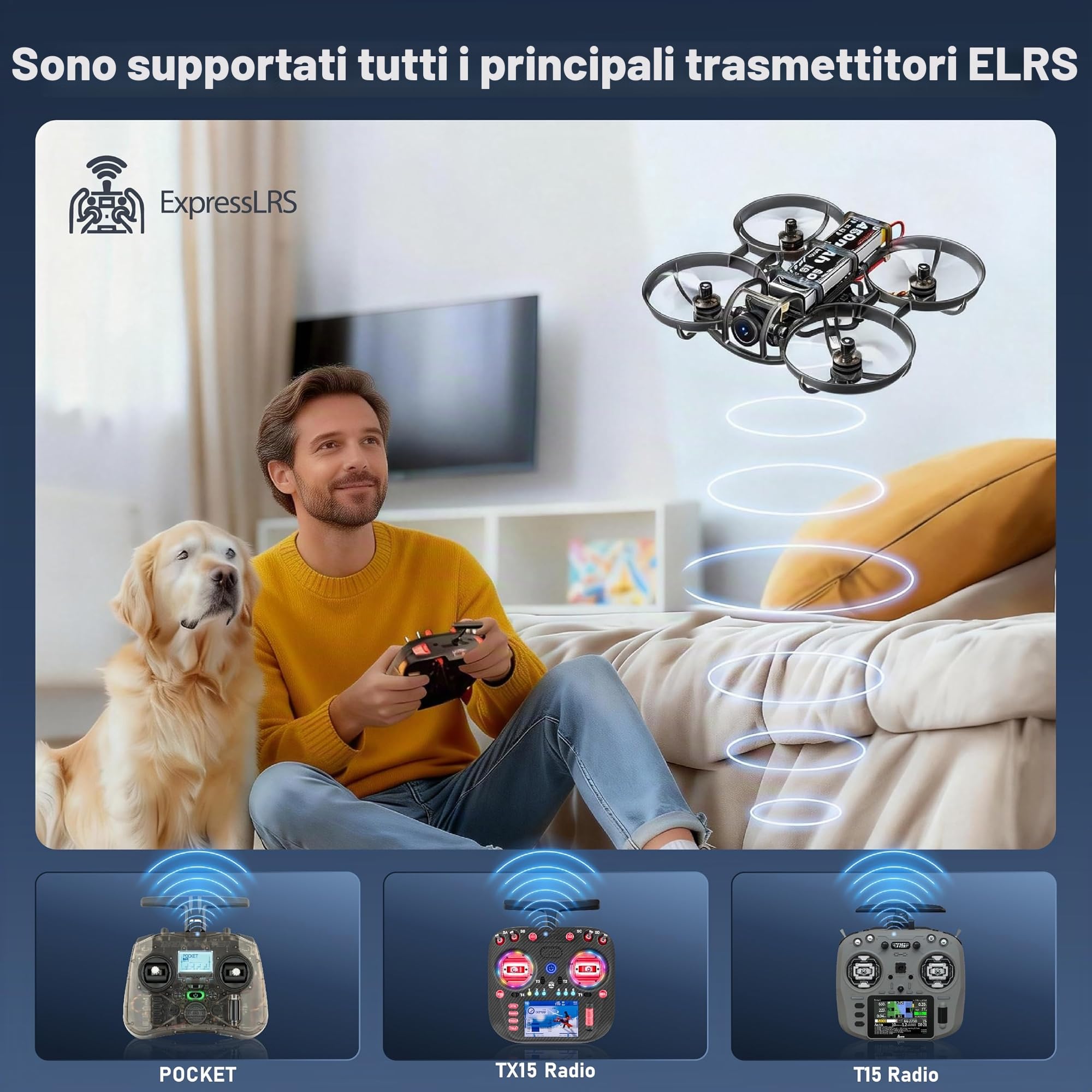 R8 ELRS Tiny Whoop Quadcopter,Ultralight 1S 80mm Micro FPV Drone BNF con 2 batterie Fly12 Mins per FPV Freestyle Racing indoor, Matrix G4 5IN1 FC,FOV160°,0802 20000KV Motore brushless