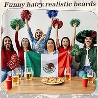 Vista 5 de Syhood 32 piezas de bigotes falsos para Halloween, autoadhesivas, bigote de barba, accesorios de mascarada de Navidad