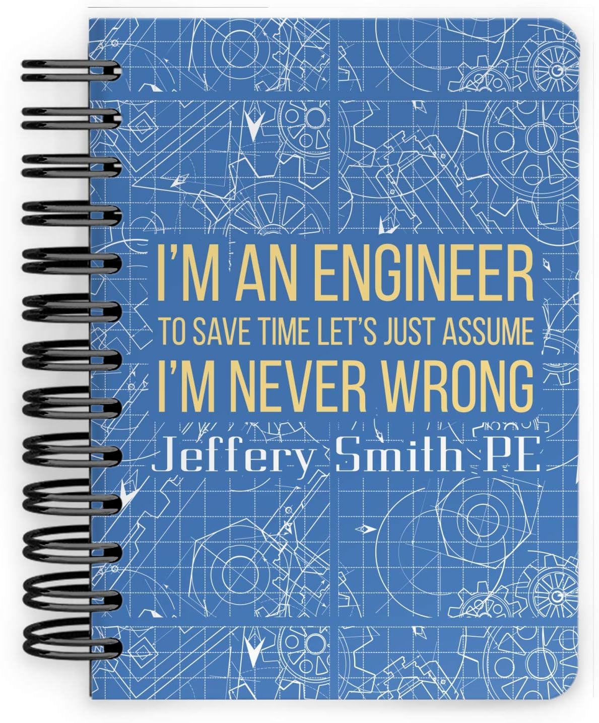 Personalized Engineer Quotes Spiral Notebook - 7x10 w/Name or Text