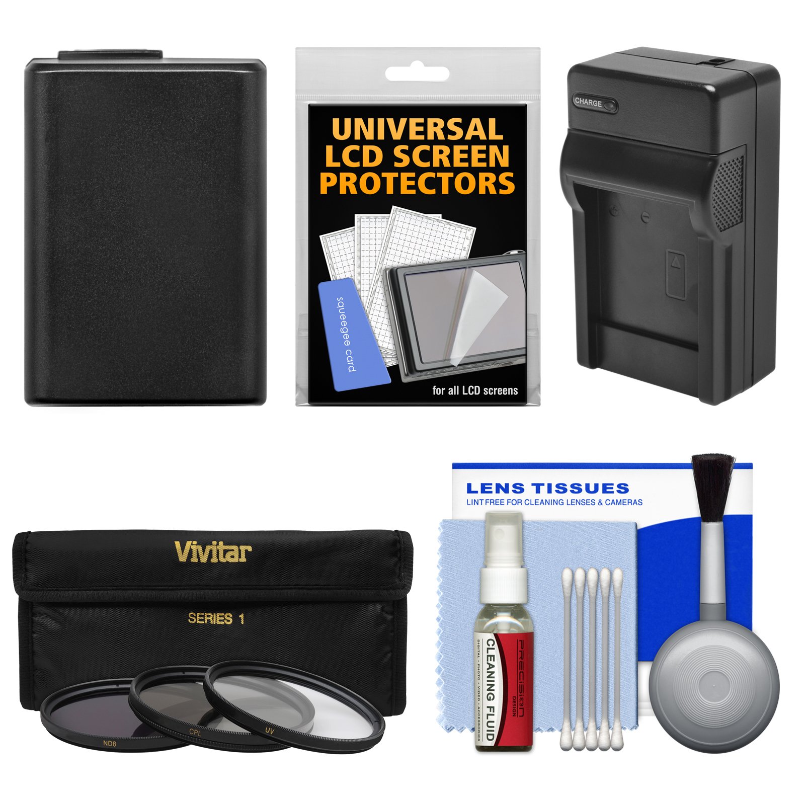 Essentials Bundle for Sony Alpha A5100, A6000, A6300, A6400, A6500 Camera & 16-50mm Lens with NP-FW50 Battery & Charger + 3 UV/CPL/ND8 Filter Kit