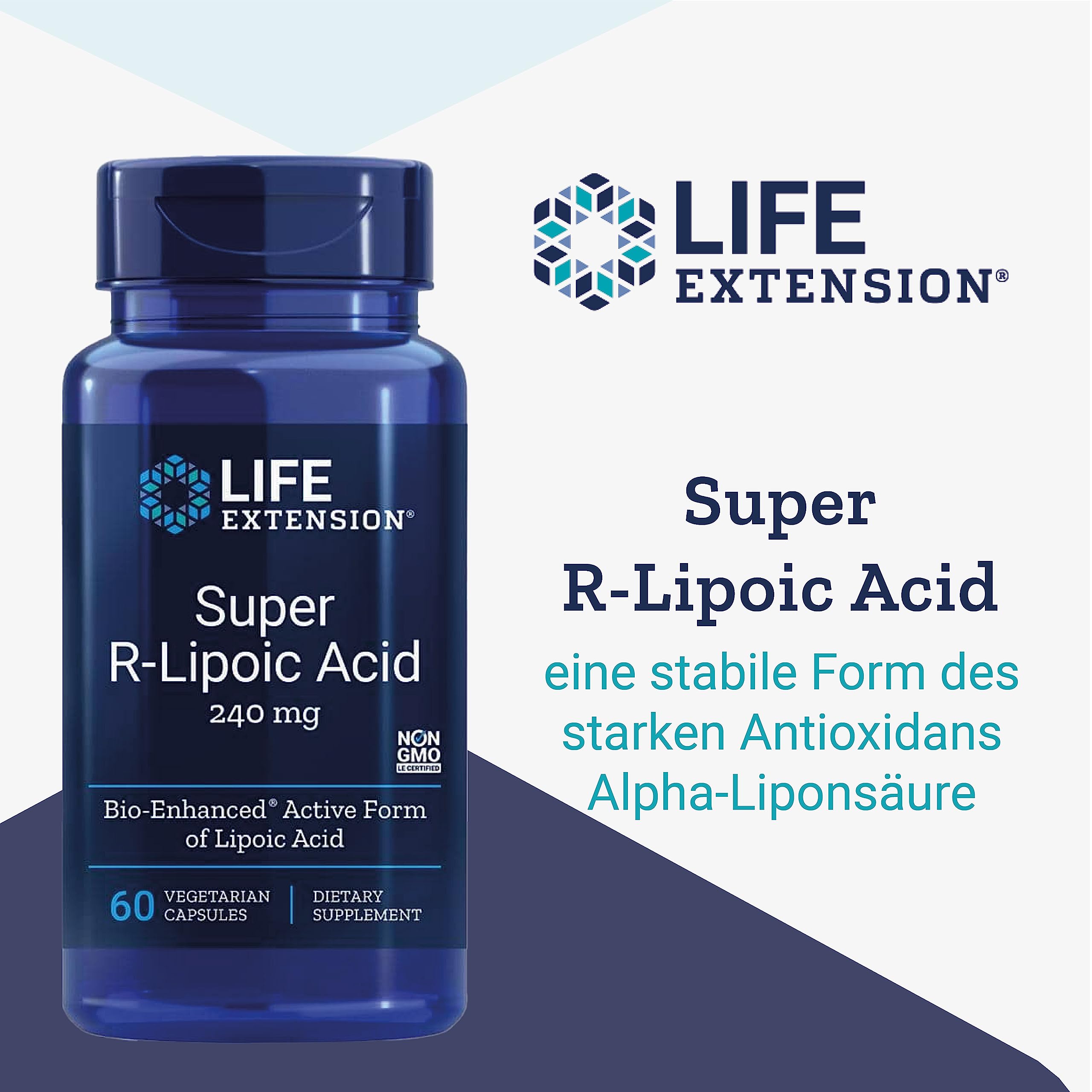 Life Extension, Super R-Lipoic Acid, 240 vegetarische Kapseln, 240mg R-Liponsäure je Dosis, Glutenfrei, Sojafrei, GMO frei, Geschmacksneutral