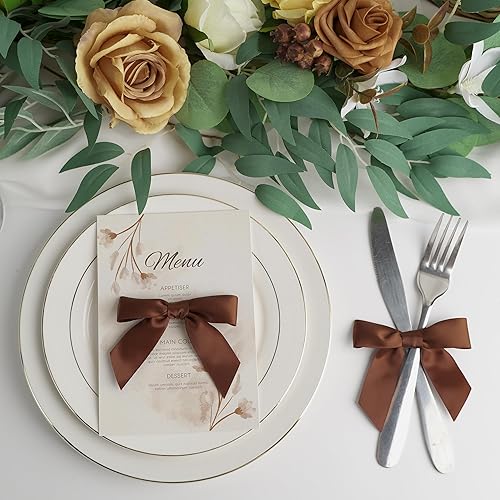 Vista 32 de AIMUDI Lazos giratorios para bolsas de golosinas de 3.5 pulgadas, lazos de satén azul turquesa para manualidades, lazos prefabricados con lazos Azul