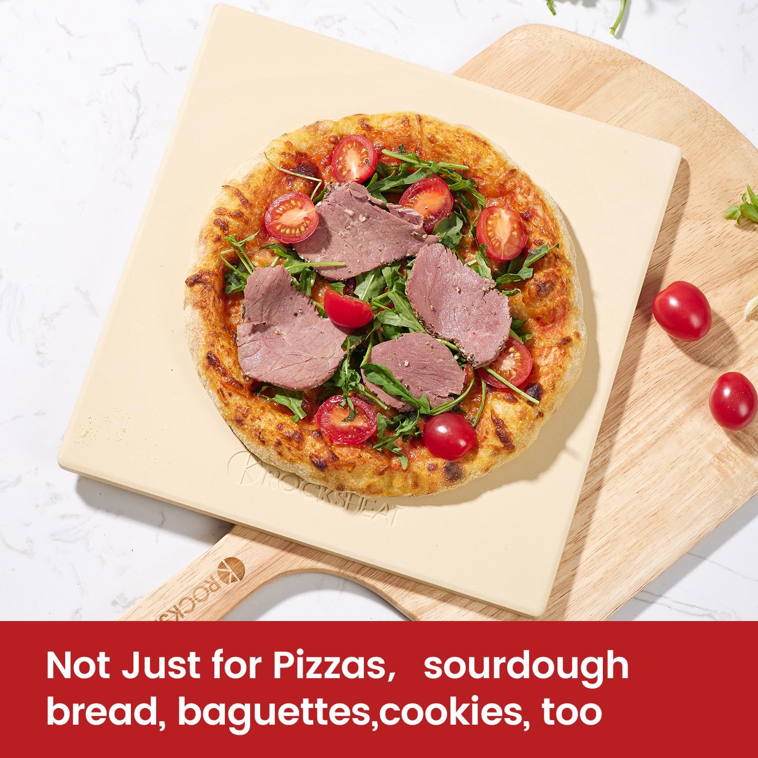 Pietre per pizza per forno e grill, pietra rettangolare per pizza da 30,5 cm × 30,5 cm, teglia per pane in cordierite, pietra da forno per cucinare pizza croccante, pane, torte e biscotti
