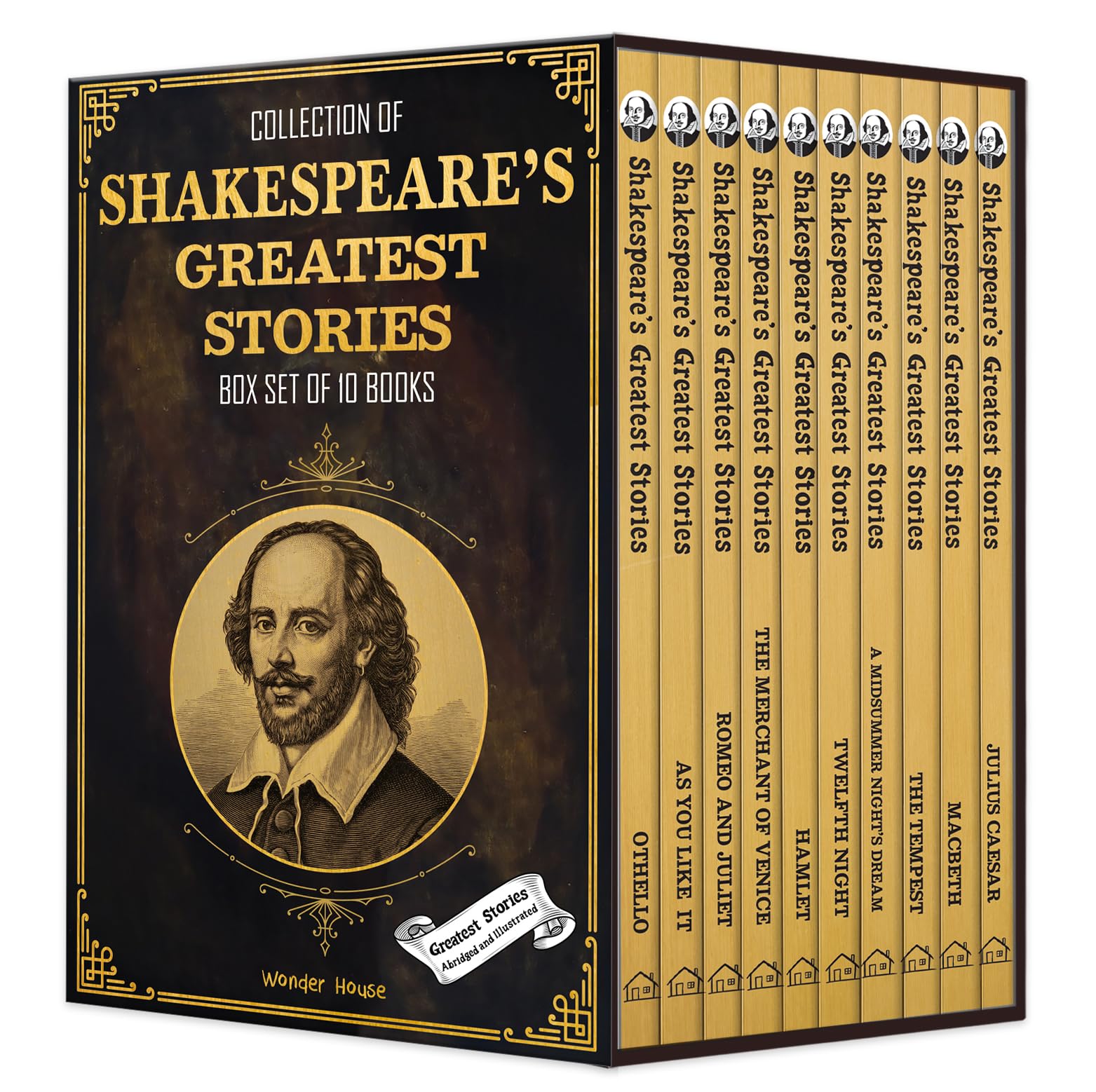 - Collection of Shakespeare's Greatest Stories (Box Set of 10 Books) For Children