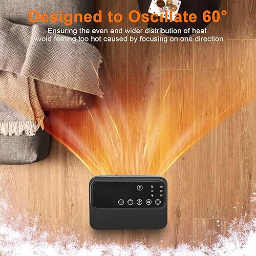 Miniatura 2 de Calentador eléctrico Smart Space, termostato/detección de temperatura/temporizador ajustable, calentamiento rápido, calentador de ventilador