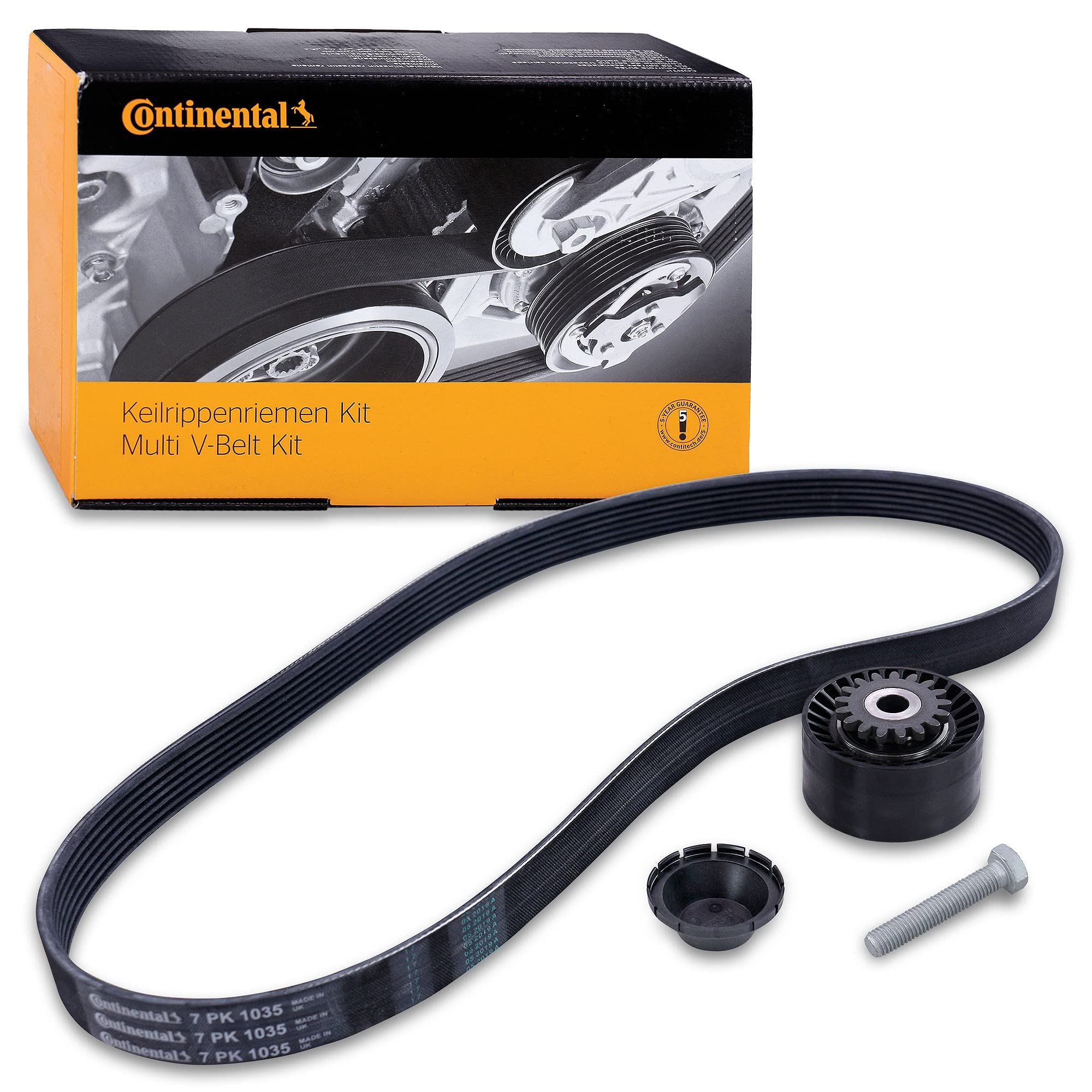 Multi-ribbed V-belt kit incl. tensioner pulley 7PK1035K1 CONTINENTAL CTAM