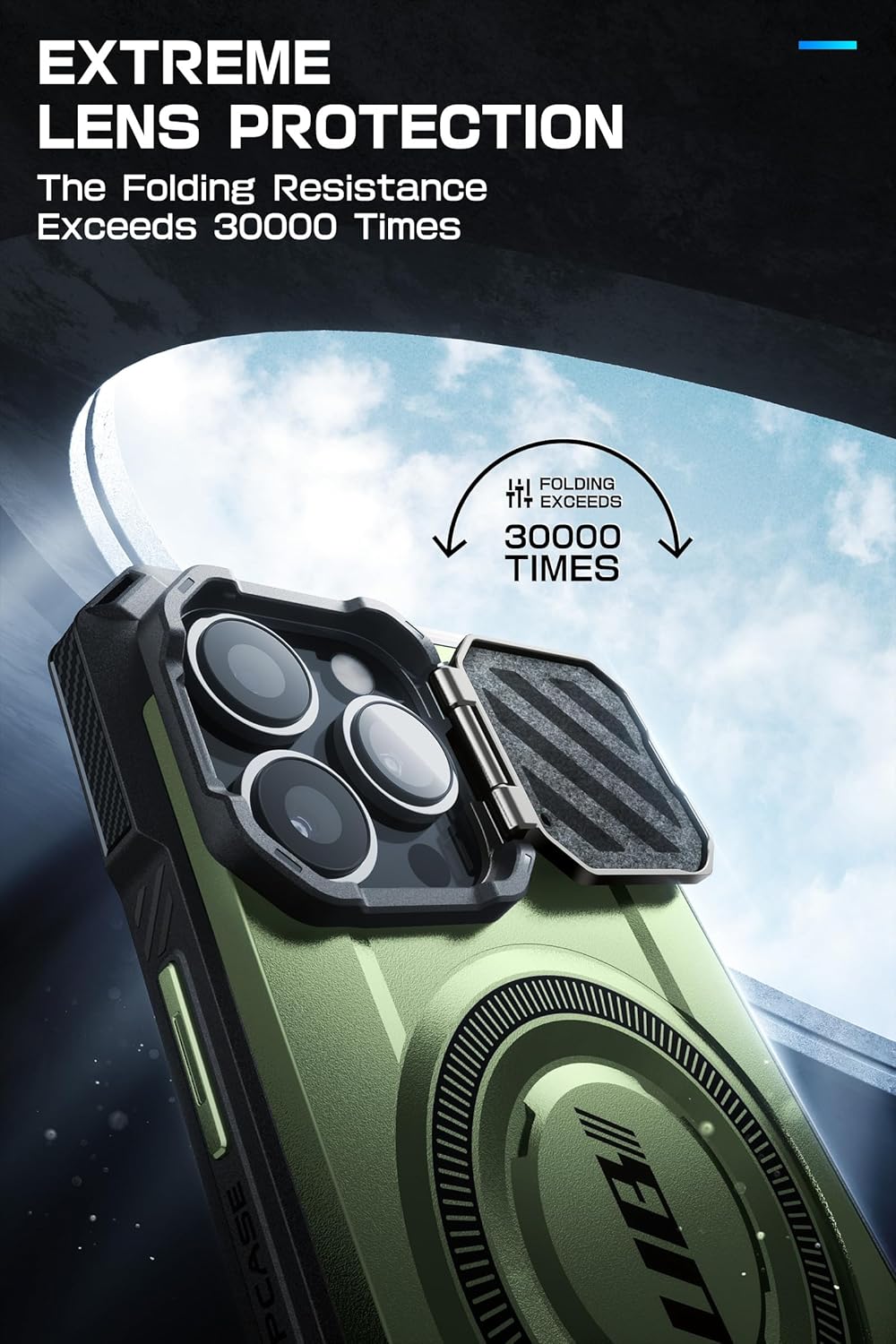 SUPCASE for iPhone 14 Pro Max Case with Camera Cover Stand (UB Mag XT) , [Compatible with MagSafe] [Built-in Belt-Clip] Heavy Duty Magnetic Phone Case for iPhone 13 Pro Max, Guldan - Image 3