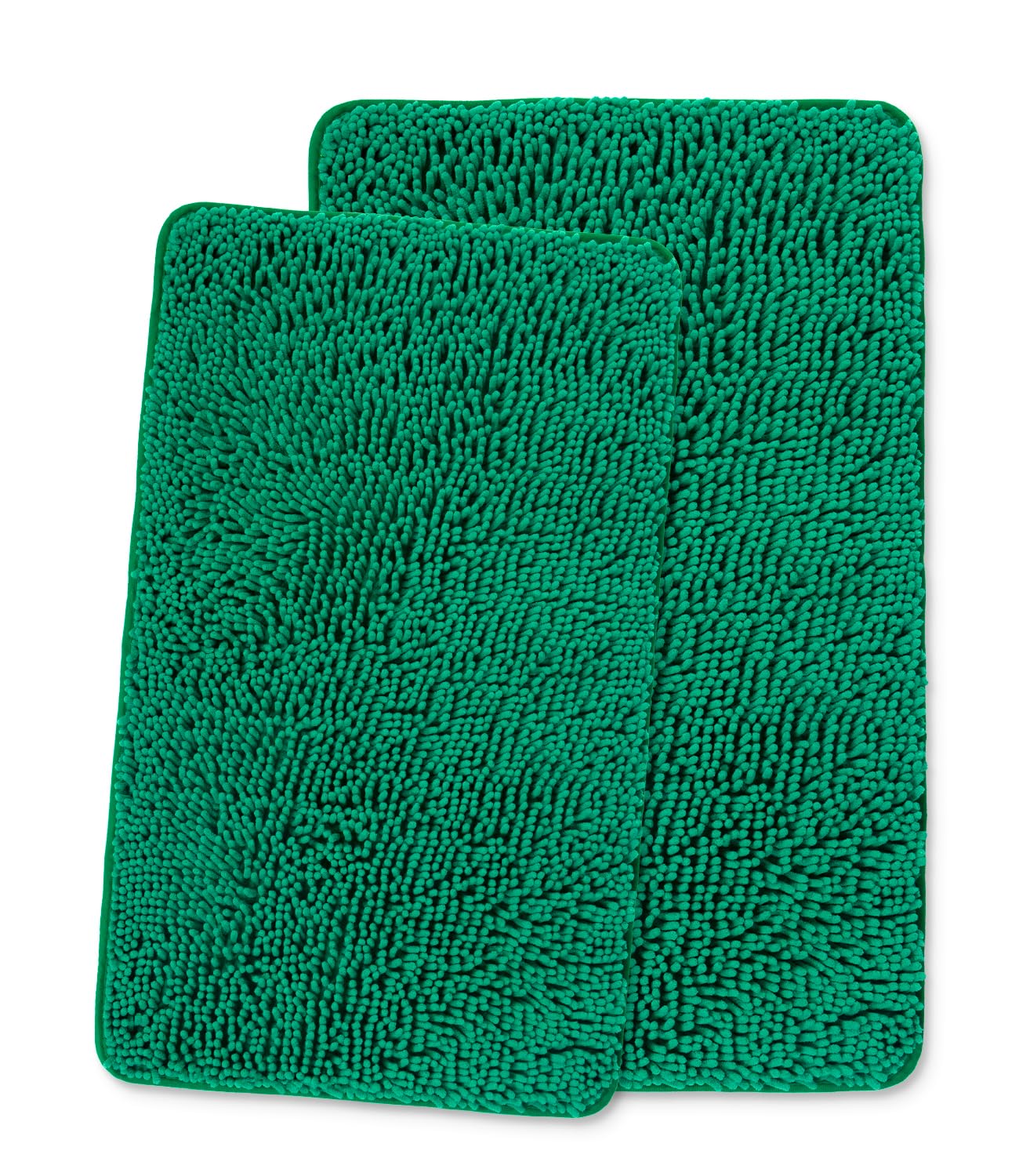 Yeaban Bathroom Rugs Sets 2 Piece,Thick Chenille Bath Mats,Absorbent and Washable Bath Rug Non-Slip, Extra Soft Rugs for Bathroom Floor,Tub,Shower and Sink(20"x32" and 24"x36",Emerald)