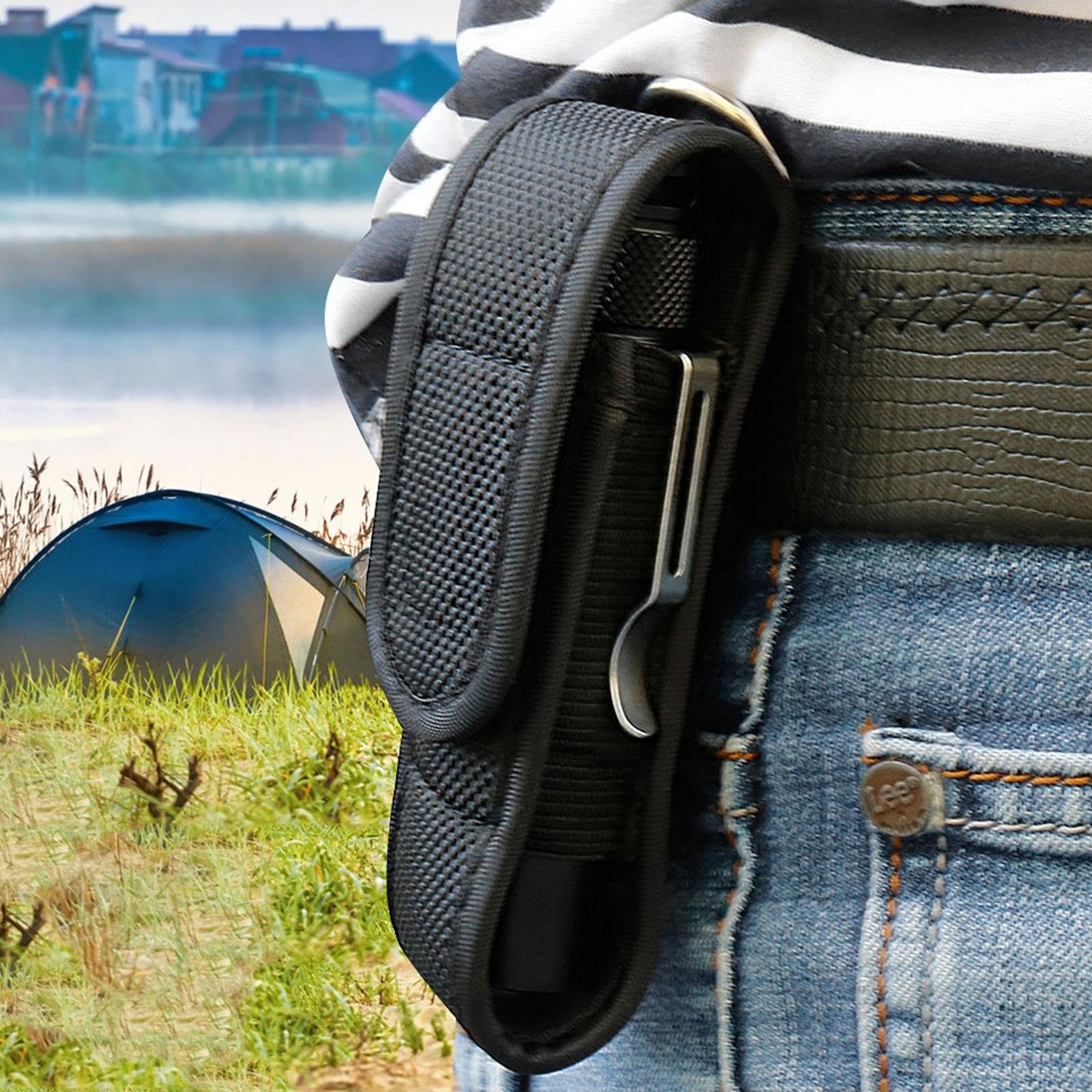 Custodia Per Torcia LED In Nylon - Porta Torcia Da Cintura, 14x3cm, Impermeabile E Resistente - Foto 13