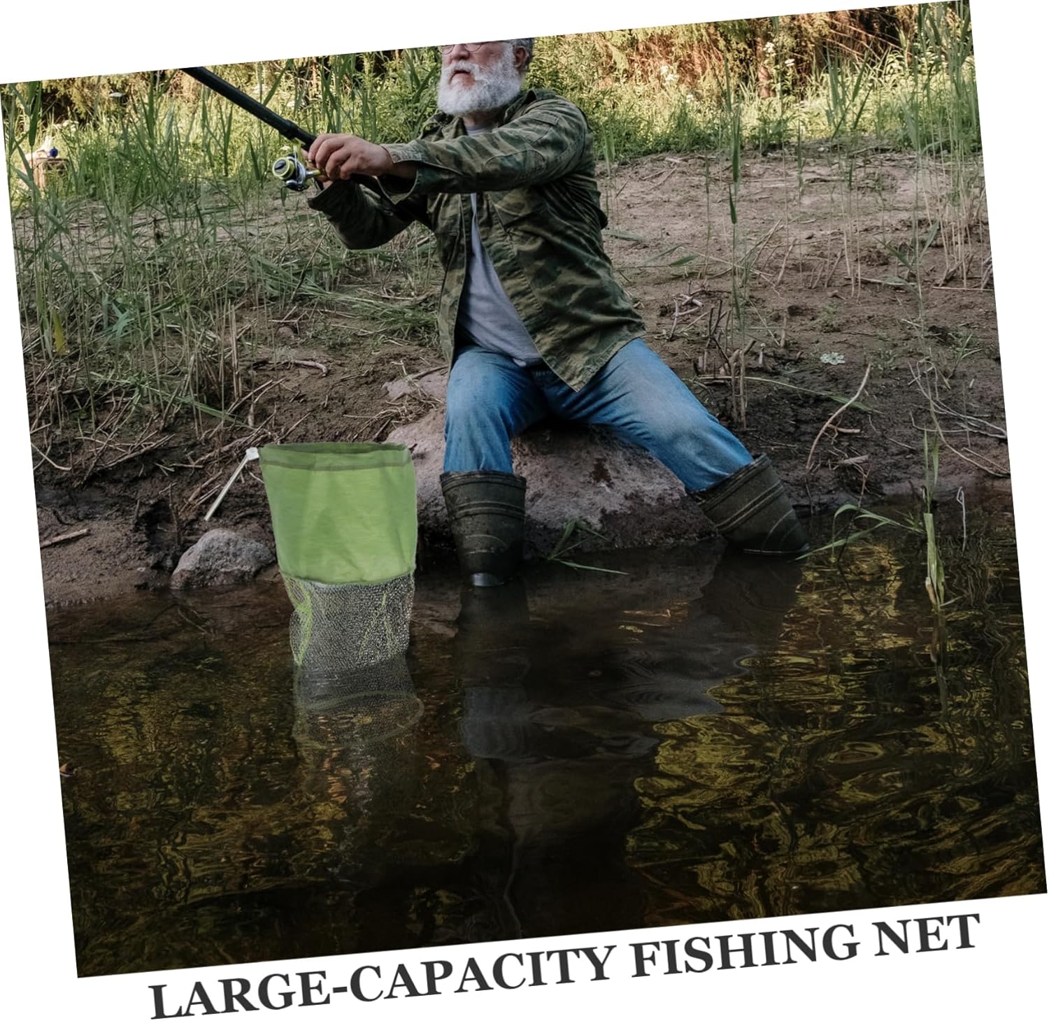 2Pcs Portable Fish Trap Net Multi-Function Crawfish and Lobster Catching Supply Sturdy Fishing Accessories for Freshwater and Saltwater