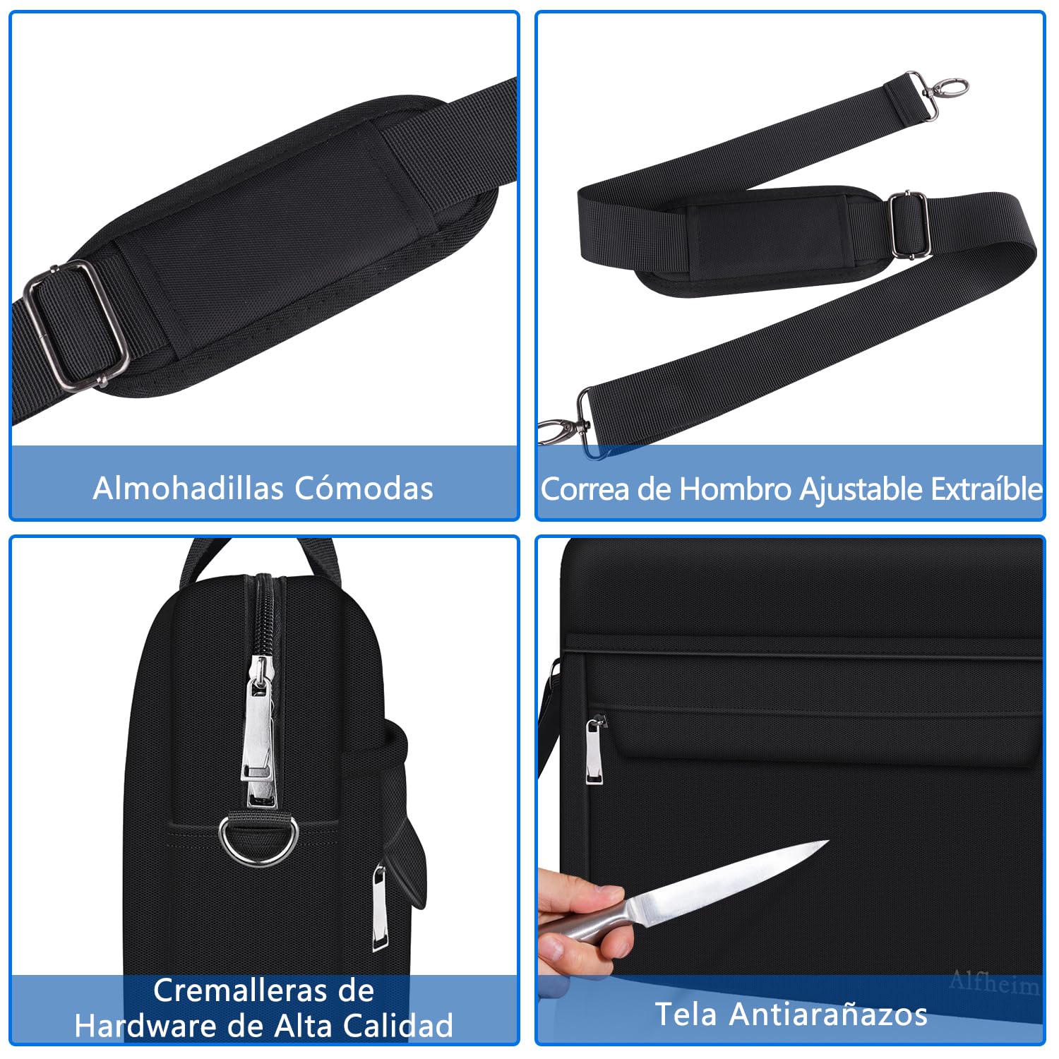 Alfheim 15,6-16 pulgadas Maletín Ordenador Portátil Funda, Impermeable Ligero Gran Capacidad Para Hombres y Mujeres Viaje Negocios, Compatible con 15,6" Lenovo Acer Dell HP Laptop Notebook