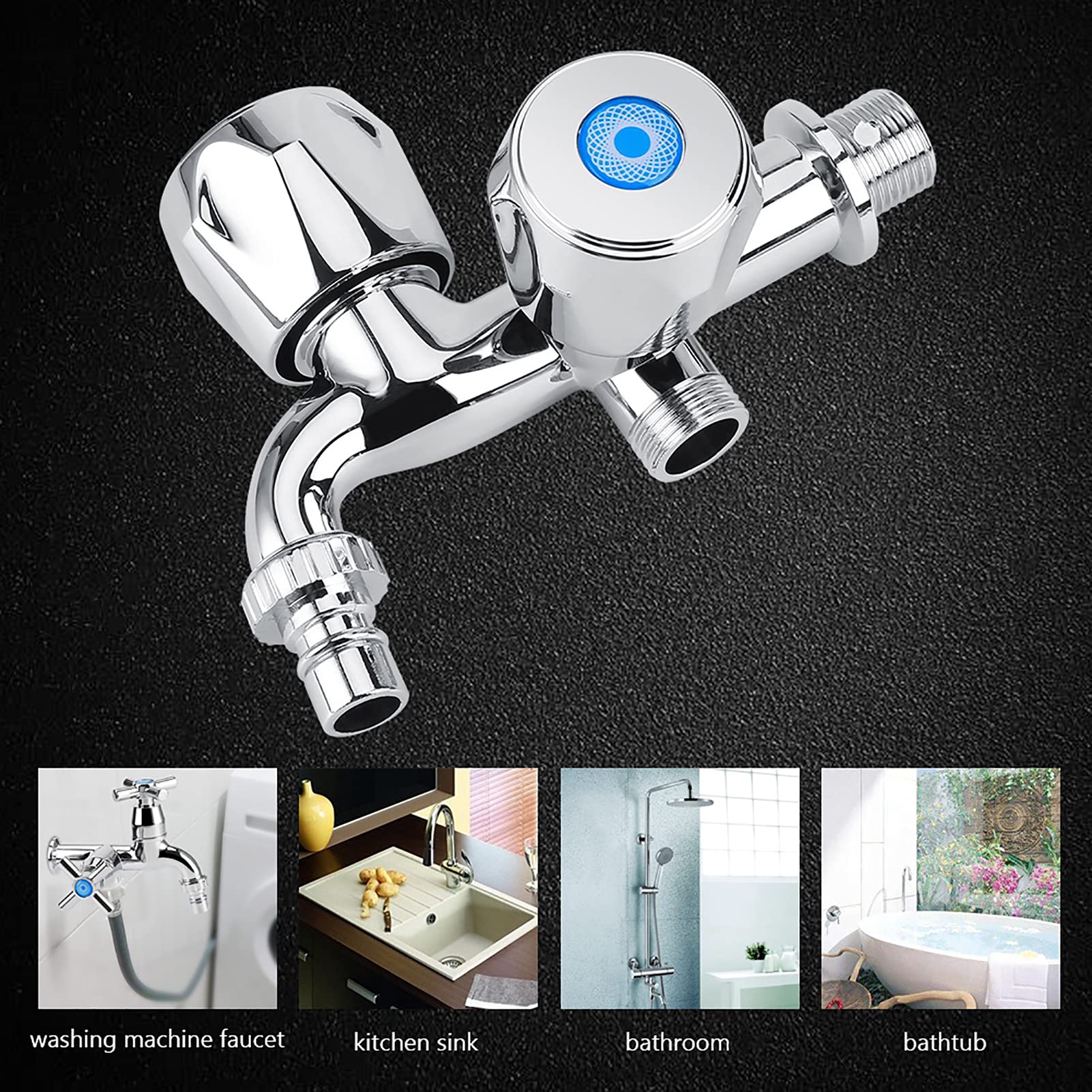 Water Tap with Double Spout Handle G1 2 Bathroom Kitchen Faucet with Single Hole Kitchen Sink Faucet Offers — view 4