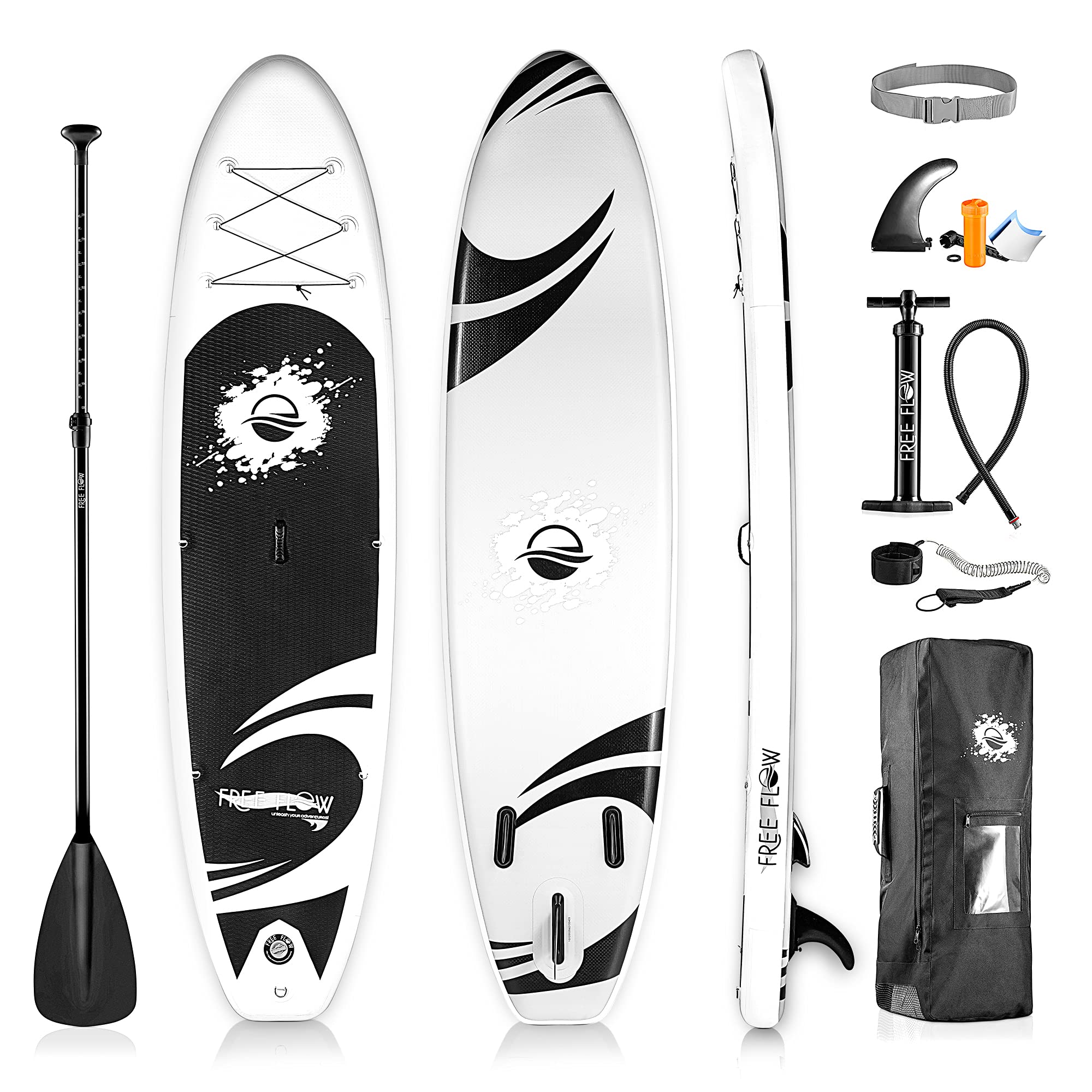 SereneLife Tabla de Stand Up Paddle Hinchable (6 Pulgadas de Grosor) con Accesorios Premium Sup y Bolsa de Transporte | Postura Amplia, Aleta Inferior para Remar, Surf, Cubierta Antideslizante