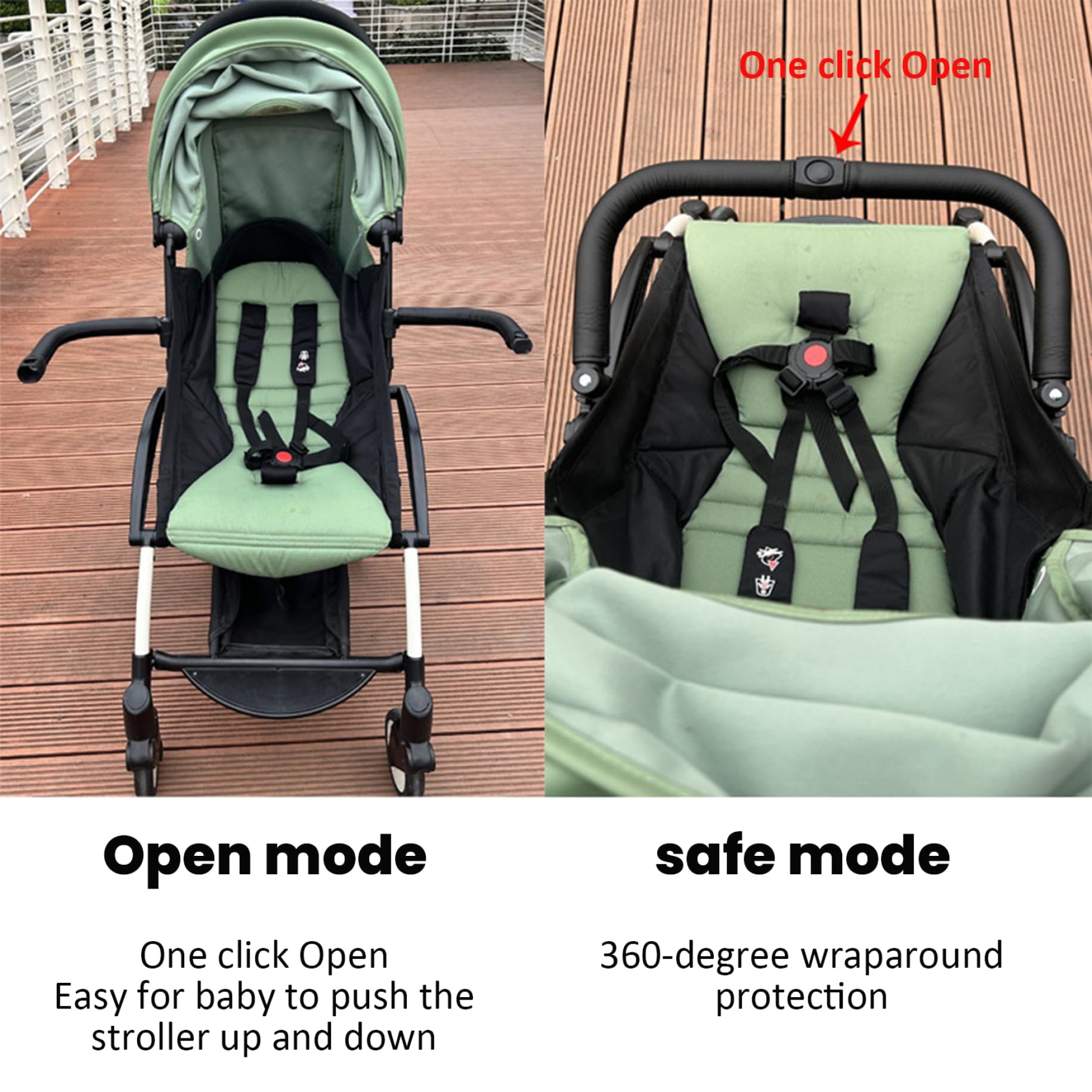 1pc Kinderwagen Stoßstange Bar, PU Leder Einstellbarer Winkel wasserdichter Kinderwagengriff für Kleinkind, abnehmbares Kreuzungsbalken -Zubehör für Unterstützung und Safe