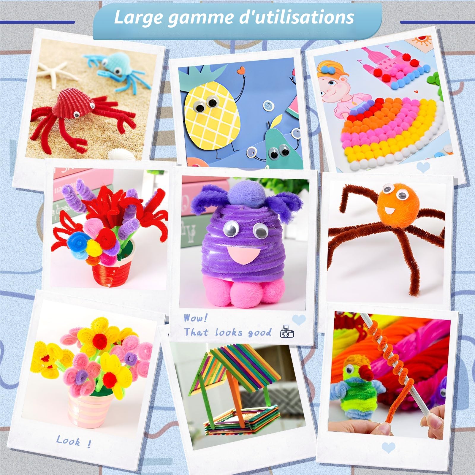 Purpledi 3300+ Pièces Kit Bricolage Enfants, DIY Activité Manuelle Loisir Creatif, Artistiques Cadeau Garçon et Fille ge 3+ Ans (A)