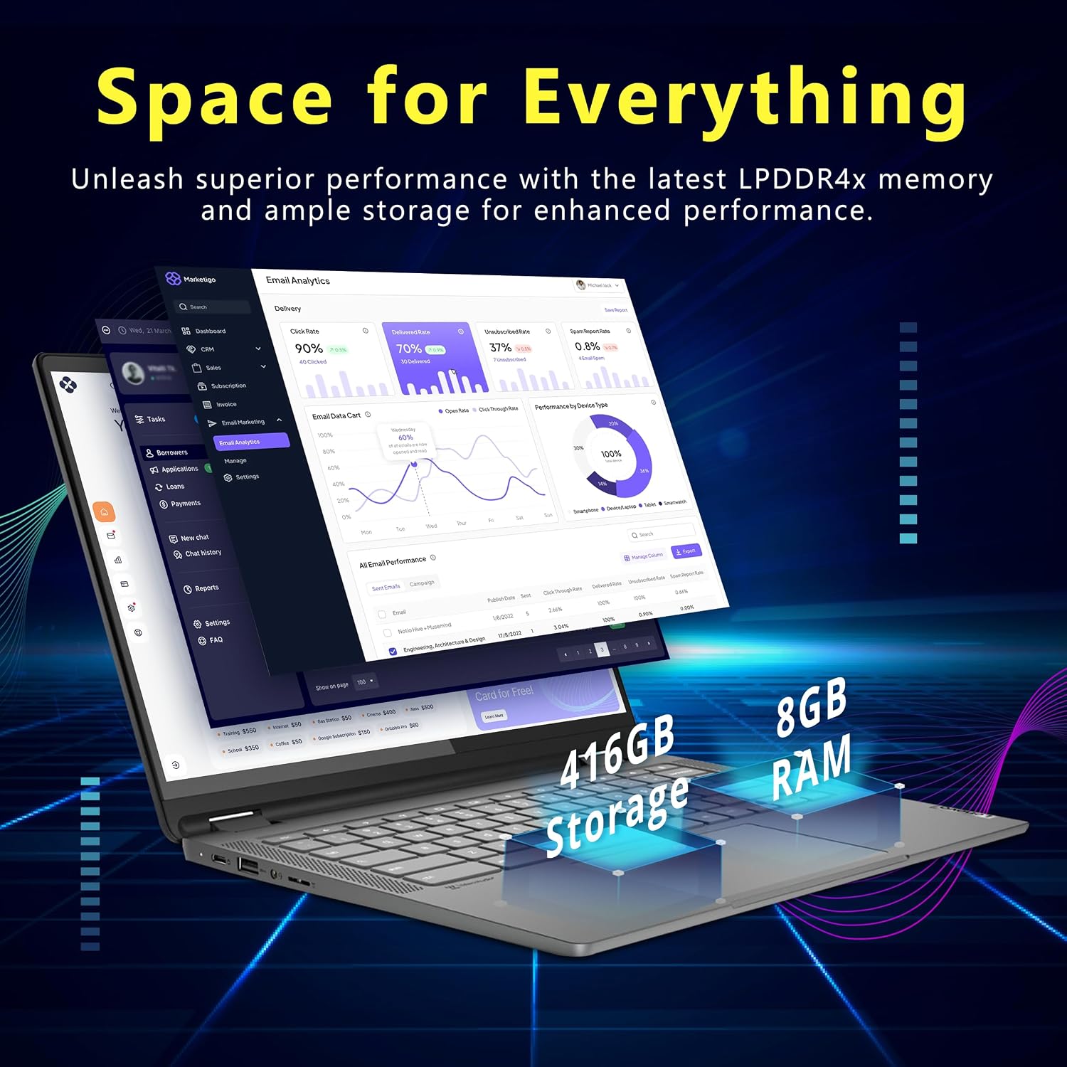 Lenovo Flex 5i Chromebook Plus 14" WUXGA Touchscreen 2-in-1 Laptop, Intel Core i5-1334U, 8GB LPDDR4x, 416GB Storage (256GB SSD&160GB Docking Station), Backlit Keyboard, FHD Camera, Chrome OS, Gray image 3